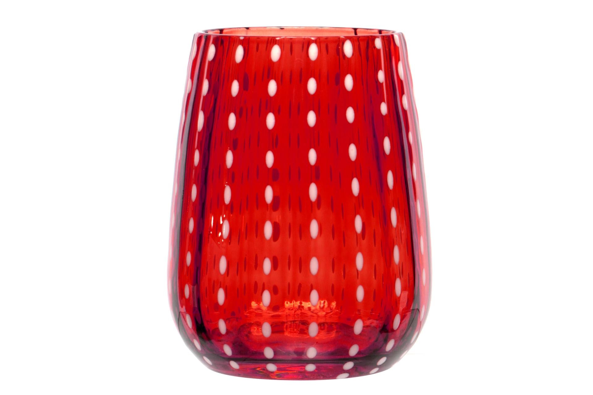 Import Tavola Professional Perlage Bicchiere Acqua Rosso Cl.36 In Vetro Soffiato - Set 6 Pz