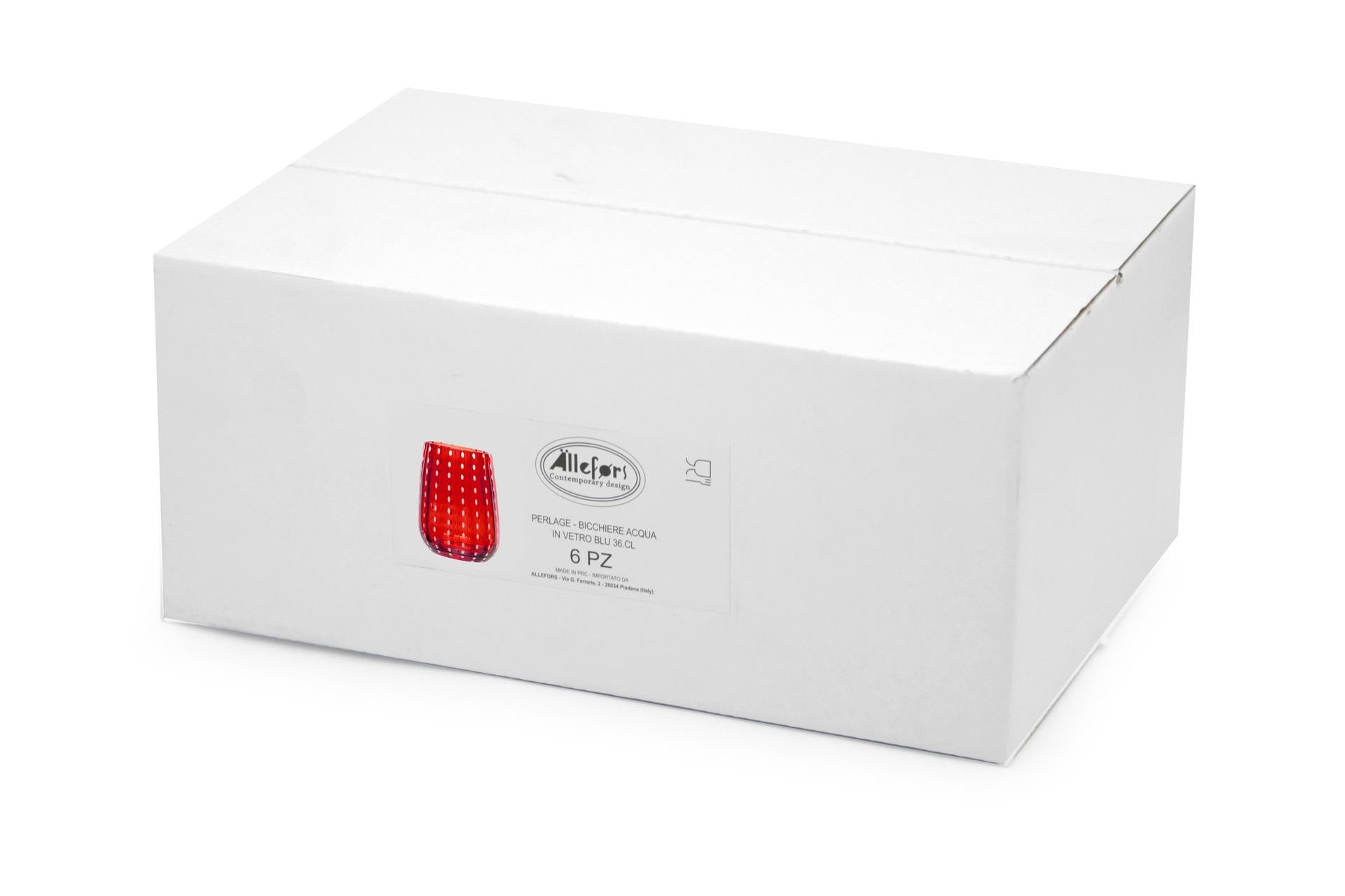 Import Tavola Professional Perlage Bicchiere Acqua Rosso Cl.36 In Vetro Soffiato - Set 6 Pz 4