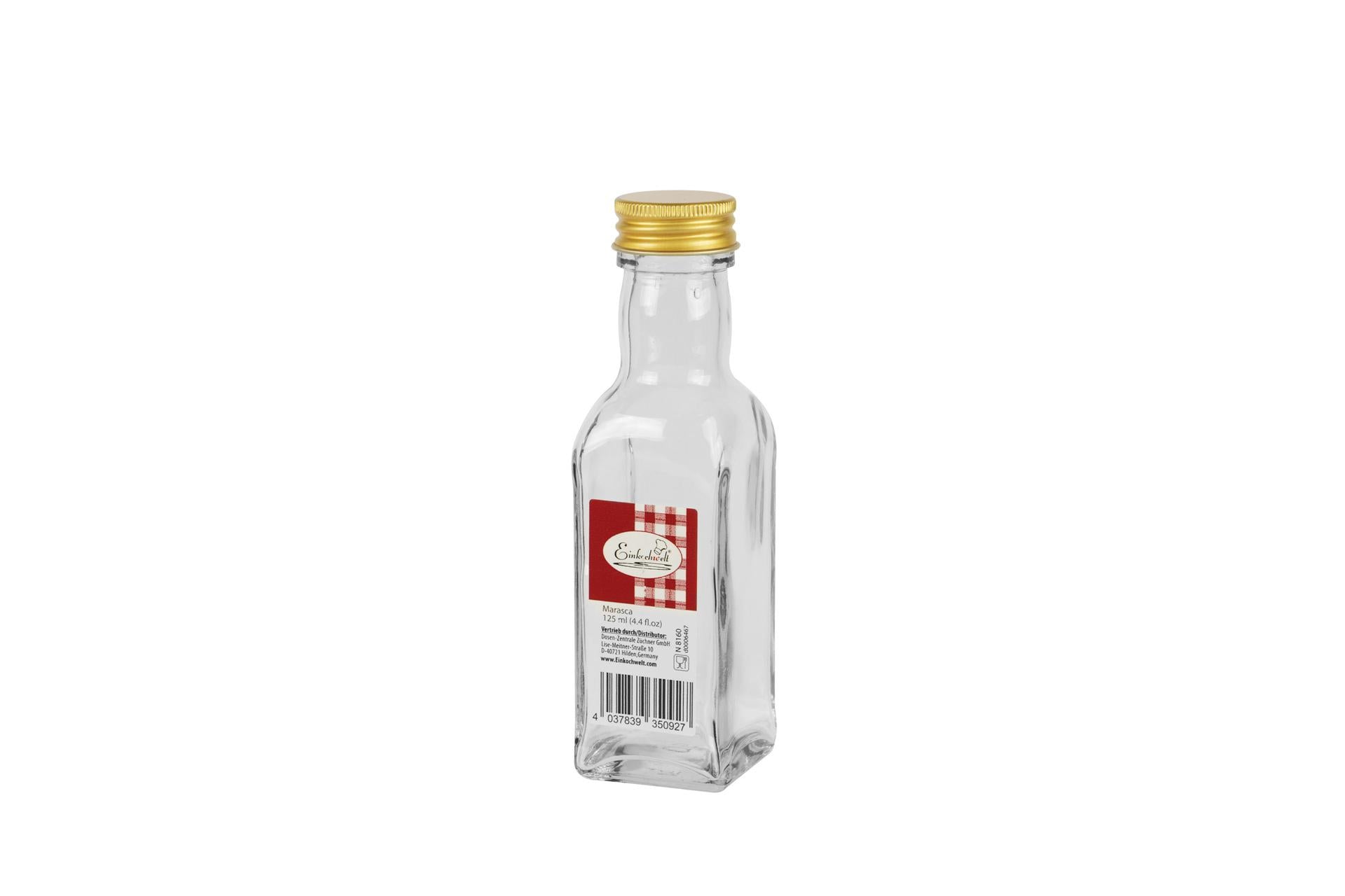 Weck Bottiglia Marasca 125 ml Con Tappo 4416 - Bottiglia a Collo Dritto Per Succhi, Concentrati, Liquori e Sciroppi - Set 12 Pz