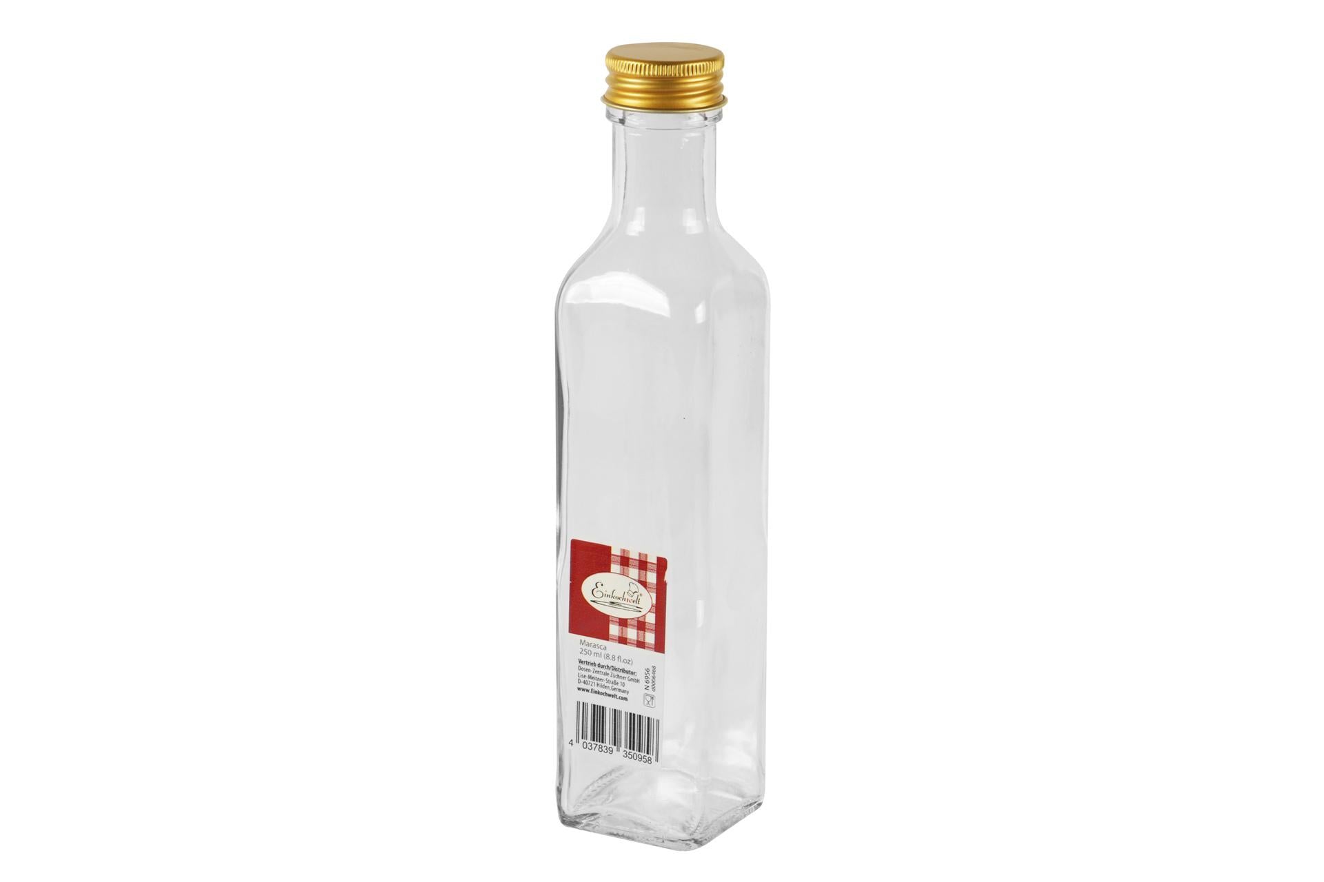 Weck Bottiglia Marasca 250 ml Con Tappo - Ideale Per Succhi, Concentrati, Liquori e Sciroppi - Set 12 Pz