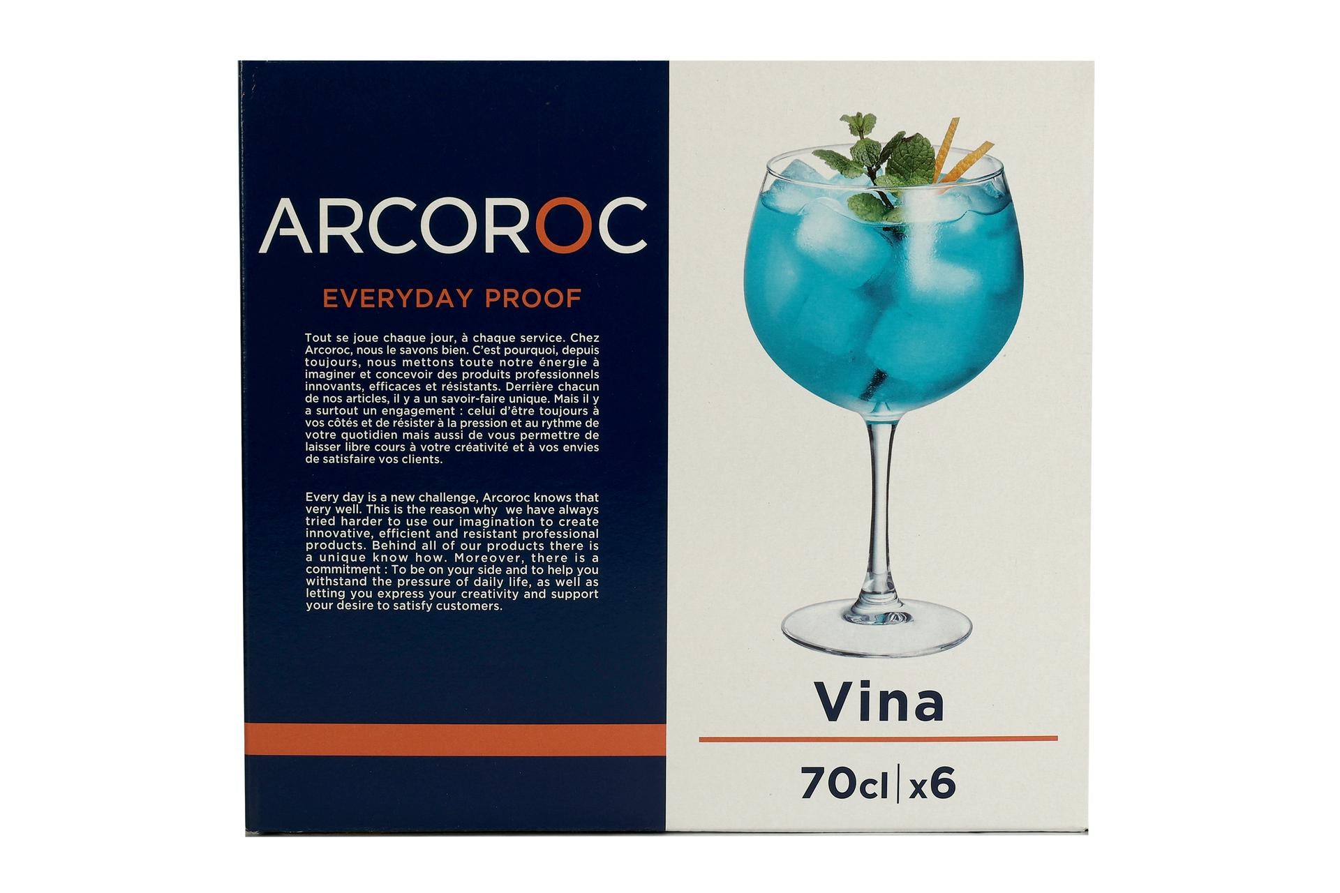 Arcoroc Vina Cocktail Set 6 Calici 70 cl - Calici per Cocktail, Gin, Gelato e Dessert al Cucchiaio - Set 6 Pz 6