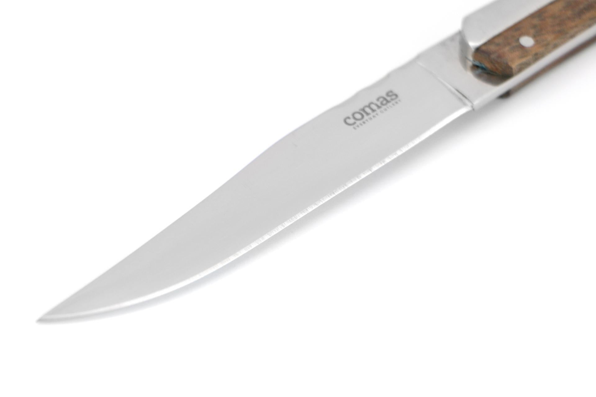 Comas Coltello Bistecca Chuleteros K2 - Lama 22.5 cm In Acciaio Inox e Legno - Set 6 Pz