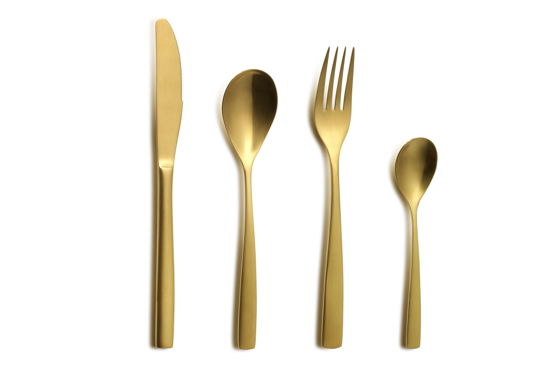 Comas Barcelona Oro Cucchiaio Caffè In Acciaio 3 mm Con Rivestimento PVD - Set 12 Pz