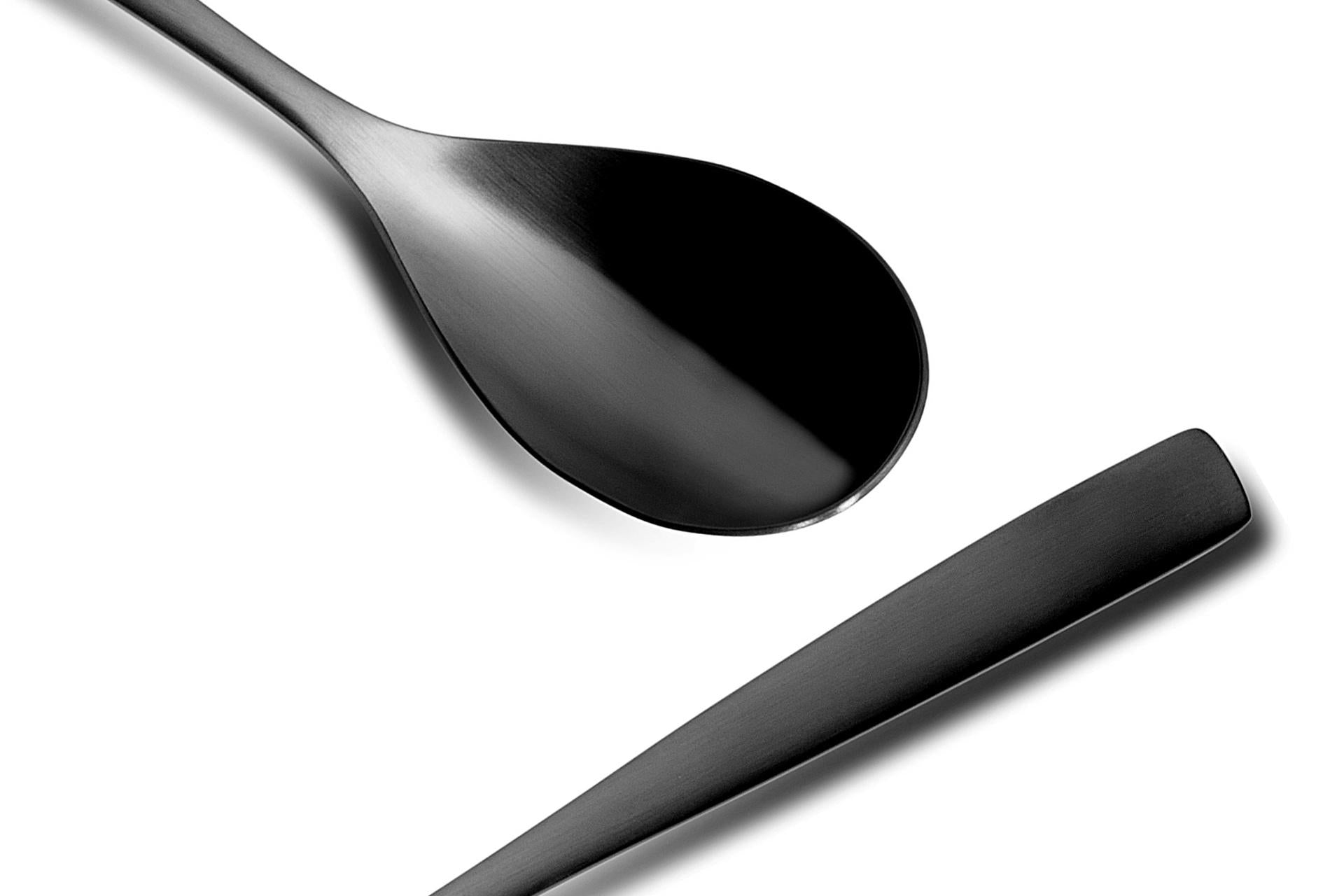 Comas Barcelona Cucchiaio Tavola Nero In Acciaio 3 mm Con Rivestimento PVD - Set 12 Pz