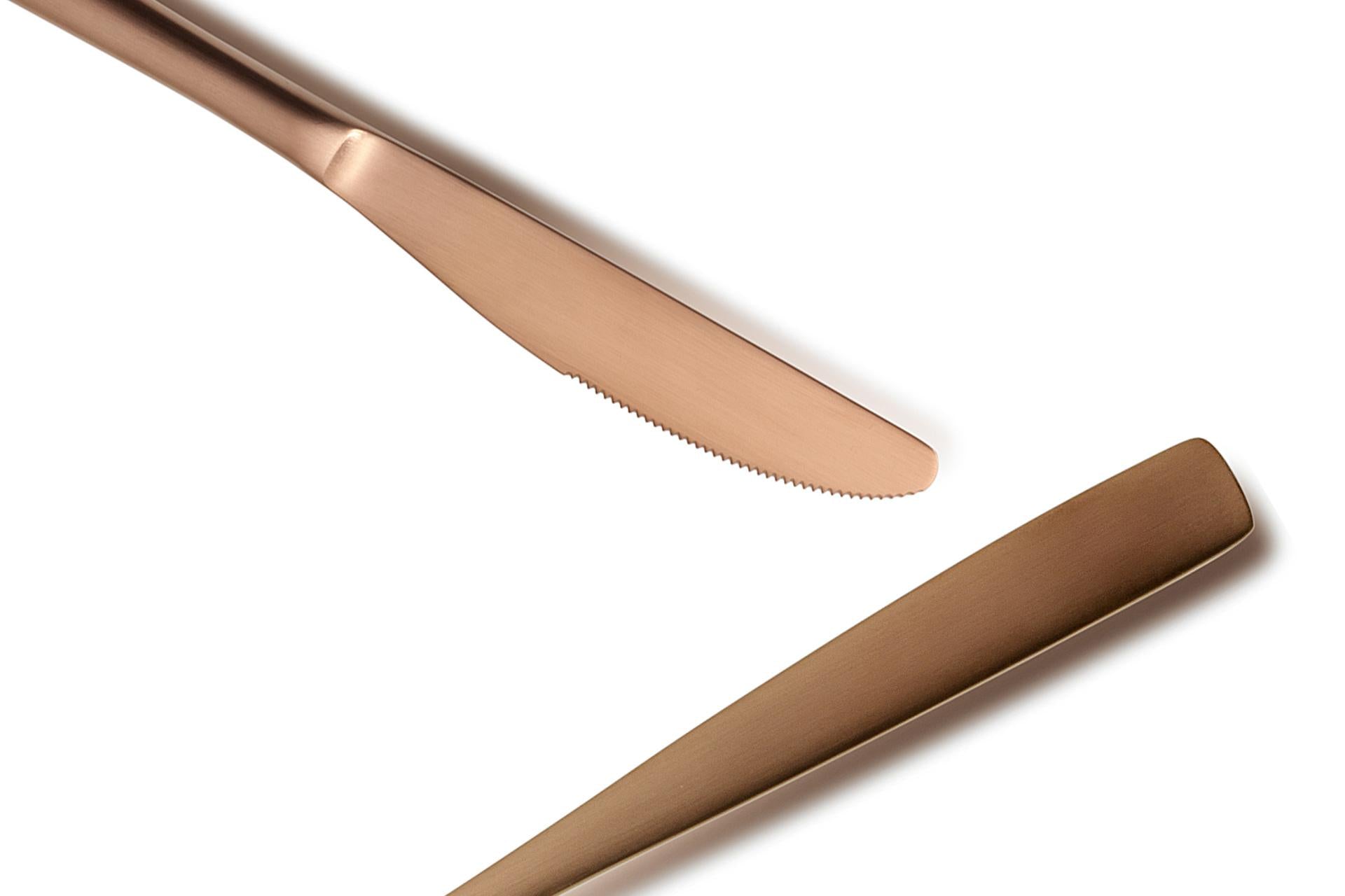 Comas Barcelona Cobre Coltello Frutta Rame - Posata In Acciaio Spessore 3 mm Con Rivestimento P.D.V - Set 12 Pz