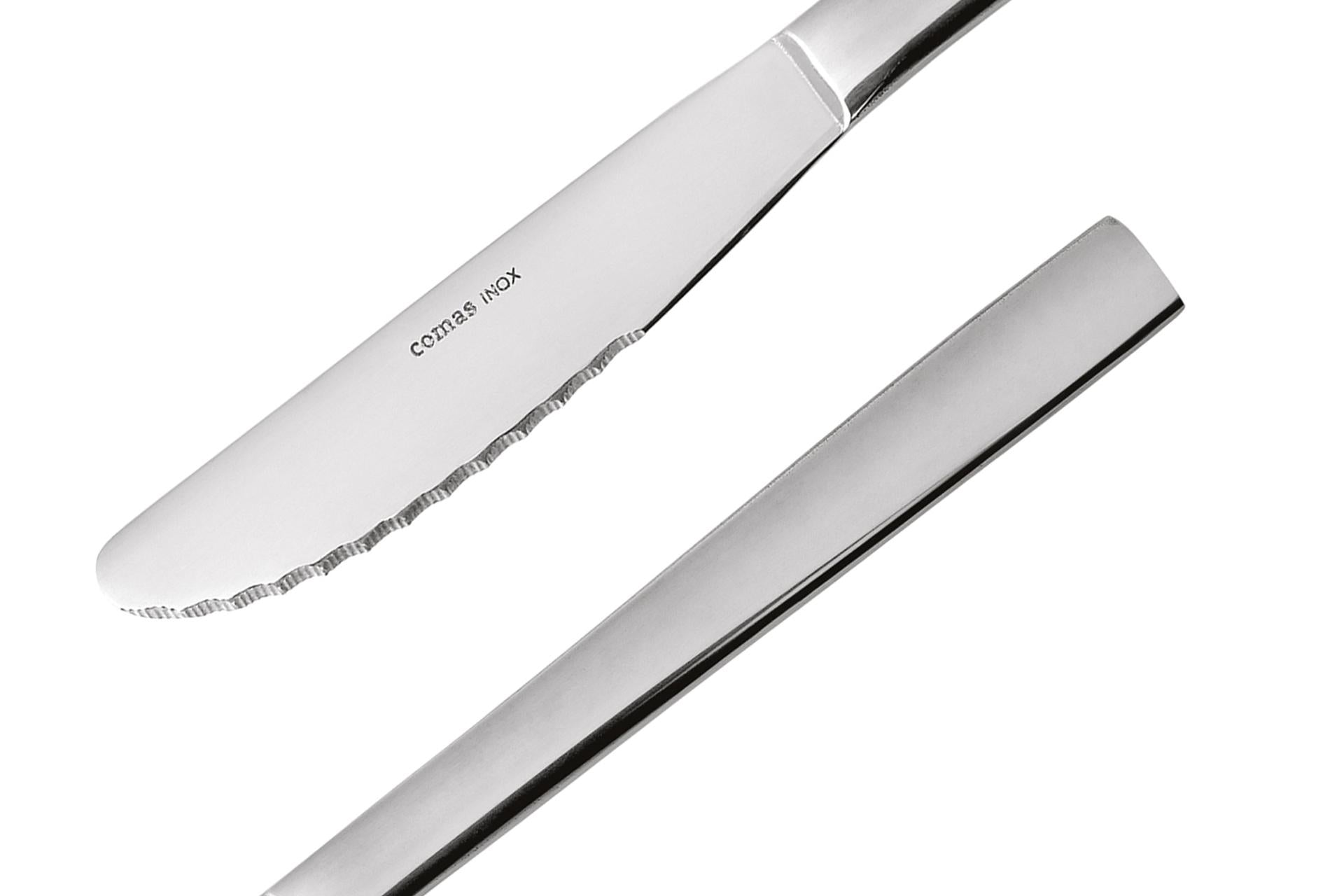 Comas Hotel Extra Coltello Tavola Microseghettato - Linea Posate Classica Spessore Fino 2.5 mm - Set 12 Pz