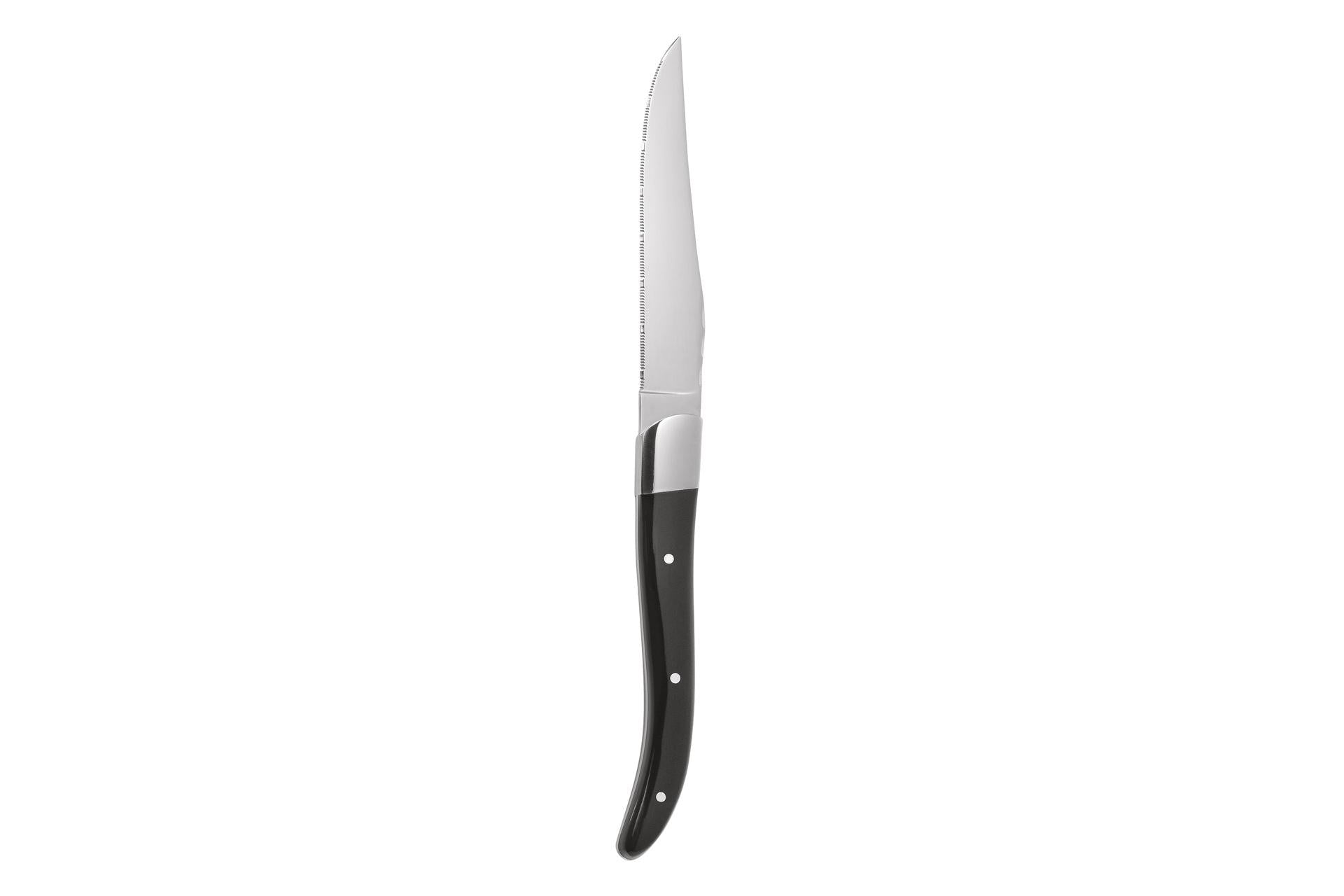 Comas Chuleteros HQ Coltello Steak - Lama Seghettata In Acciaio e Manico Ergonomico Nero - Set 6 Pz