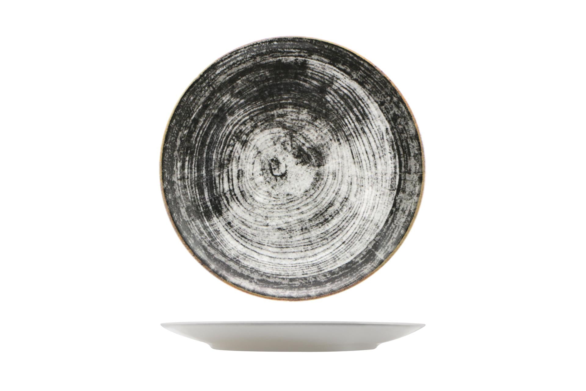 Saturnia Siviglia Piatto Piano Decorato Ø26 cm - Collezione Black Round - Set 12 Pz