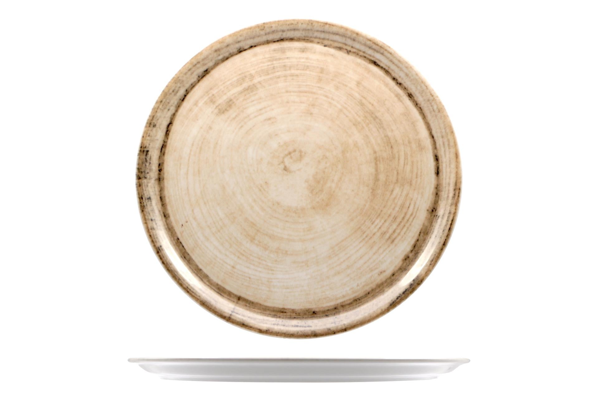 Saturnia Tree Tabacco Piatto Pizza Napoli Decorato Ø33 cm - Linea Saturnia - Set 6 Pz
