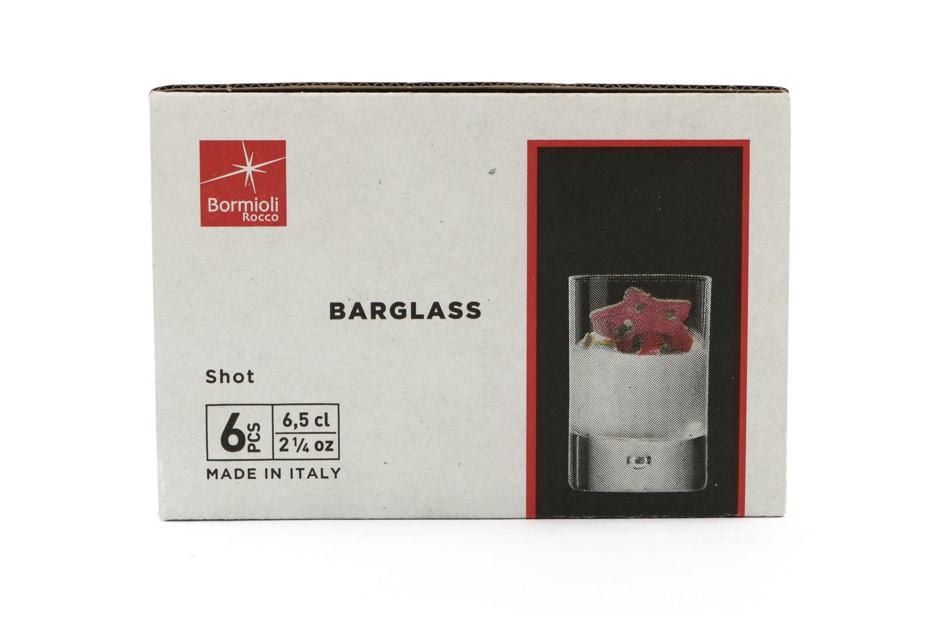 Bormioli Rocco Barglass Set 6 Bicchieri Shot 6.5 cl Con Bolla Sul Fondo - Set 6 Pz 6