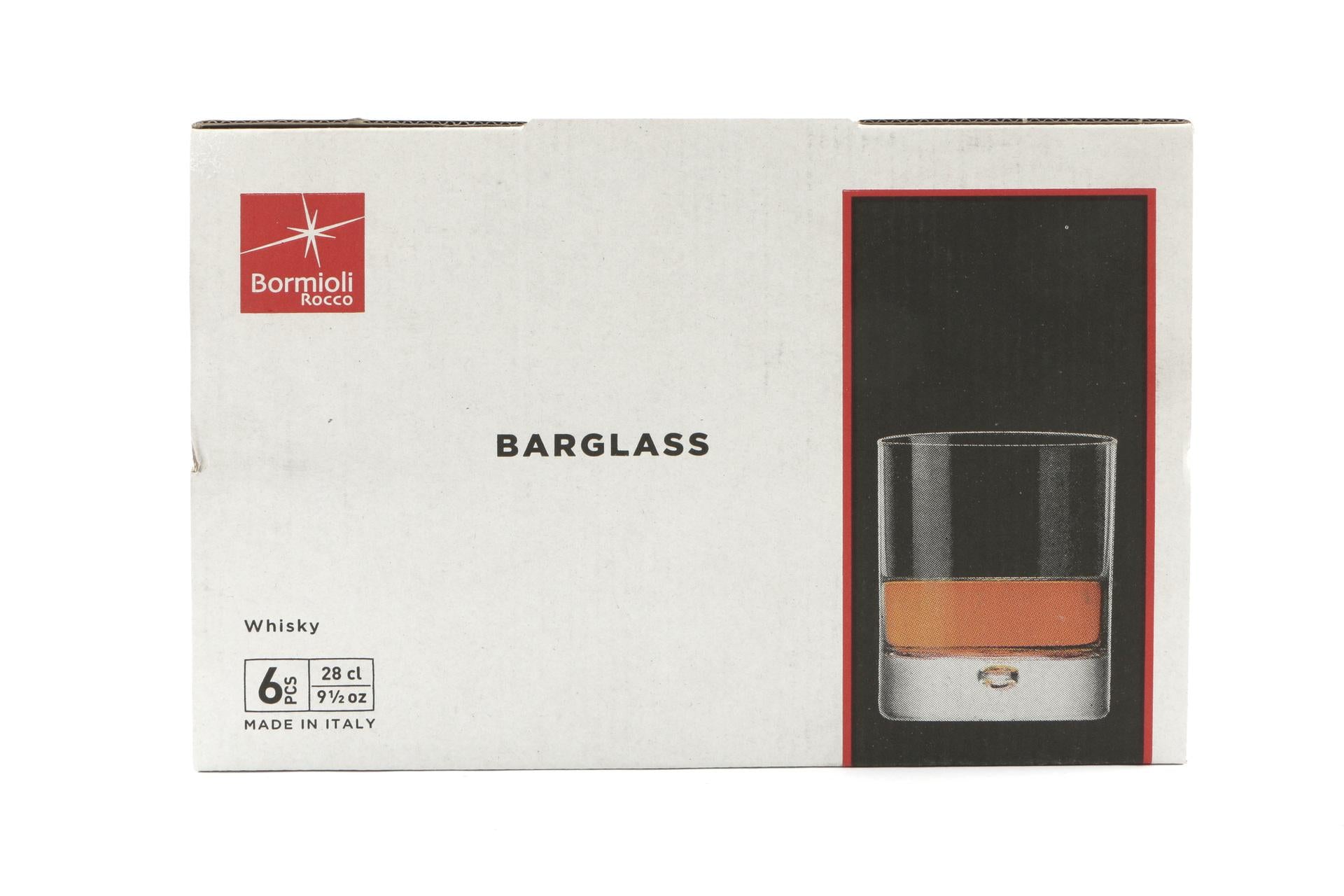 Bormioli Rocco Barglass Whisky Set 6 Bicchieri 28 cl Con Bolla Sul Fondo - Set 6 Pz 6