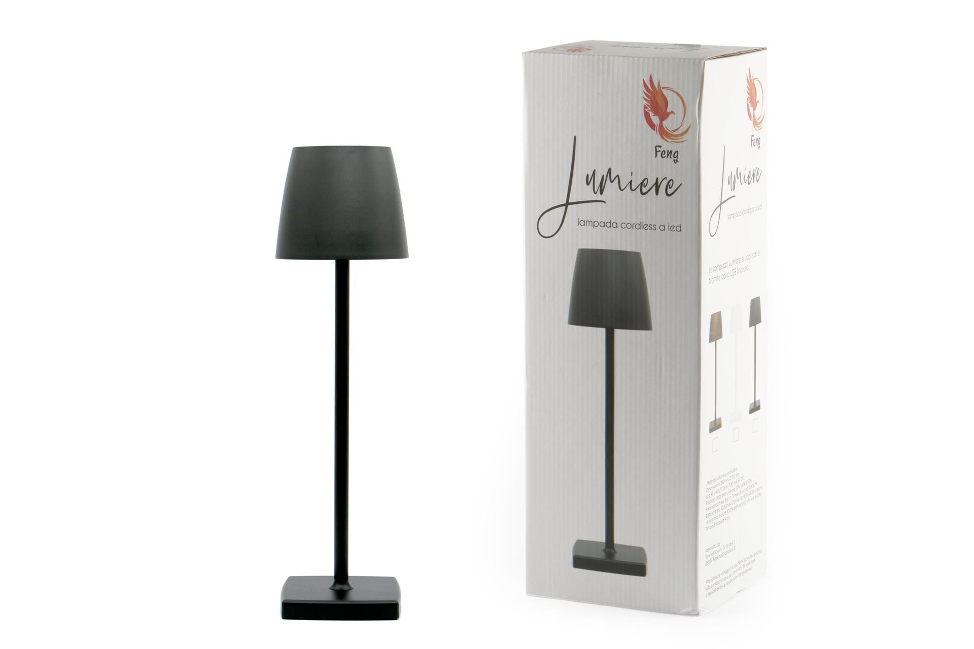Import Tavola Professional Lumiere Lampada da Tavolo LED Nera H.38 cm - Ricaricabile, Alluminio Verniciato, Luce Dimmerabile, IP54 3