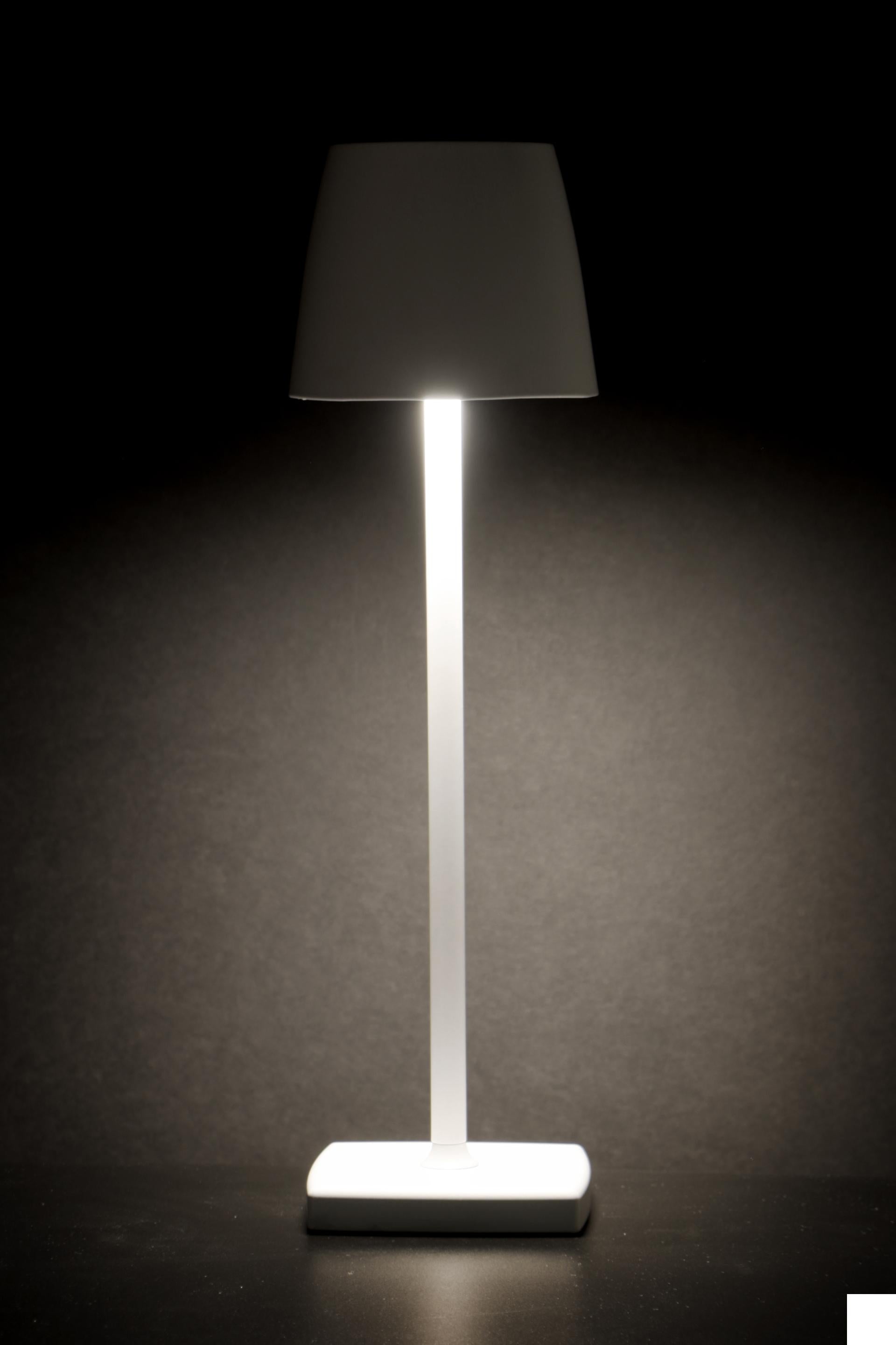 Import Tavola Professional Lumiere Lampada da Tavolo LED Bianca H.38 cm - Ricaricabile, Dimmerabile, IP54, Alluminio Verniciato e Policarbonato