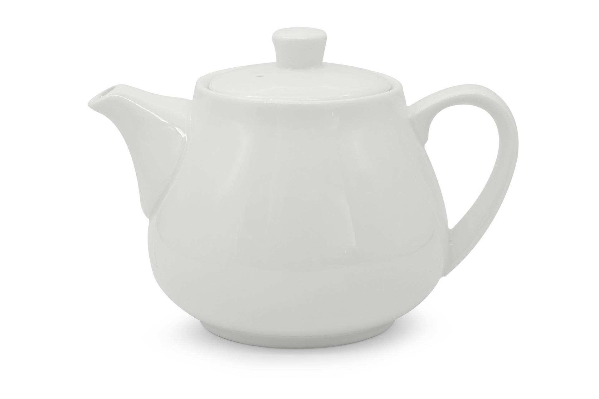 Just White Teiera Bianca 600cc In Porcellana - Accessori da Tavola Import Tavola Professional