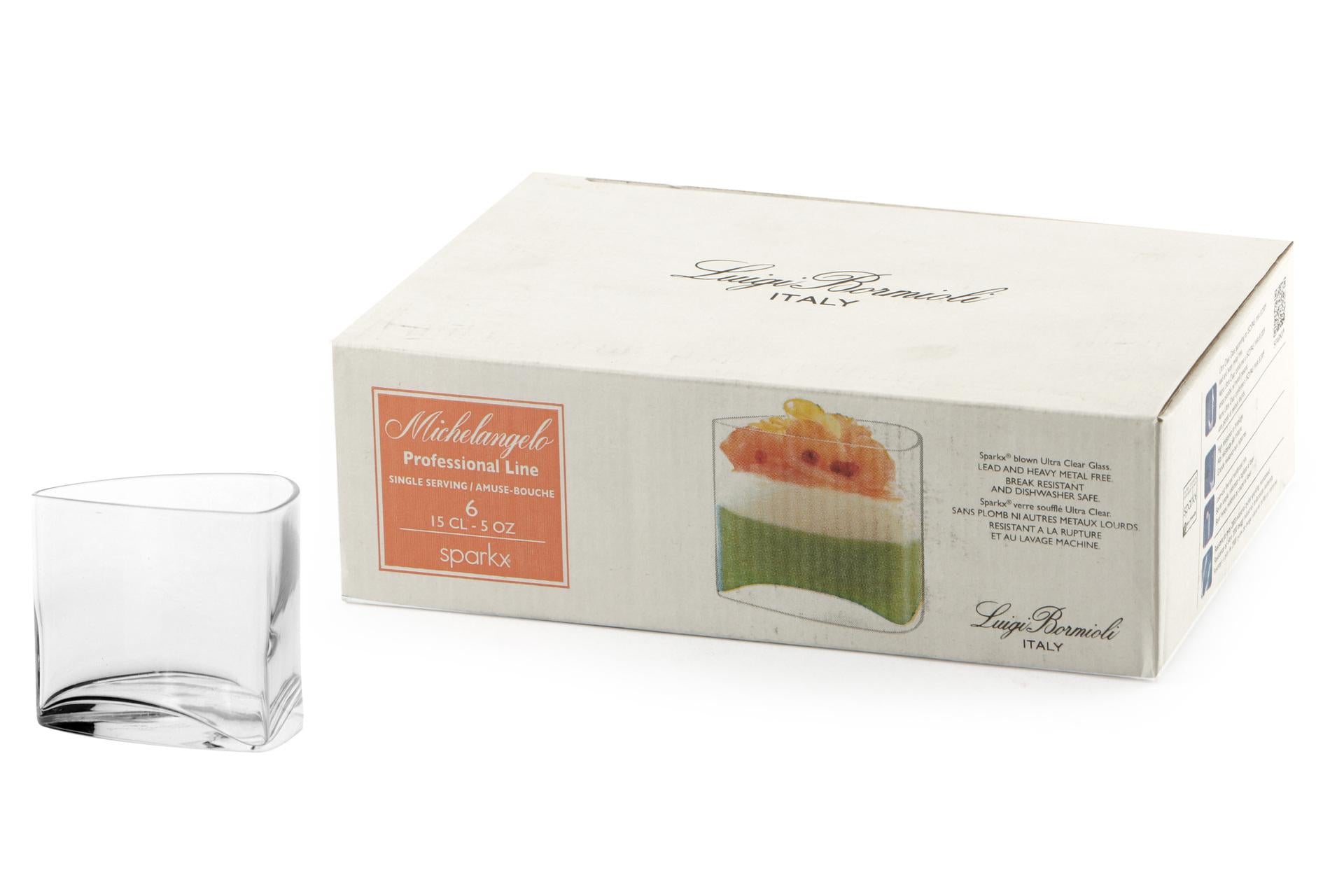 Bormioli Luigi Michelangelo Bicchiere Triangolo 15 cl - Set di 6 Bicchieri Professionali Resistenti Lavastoviglie - Set 6 Pz