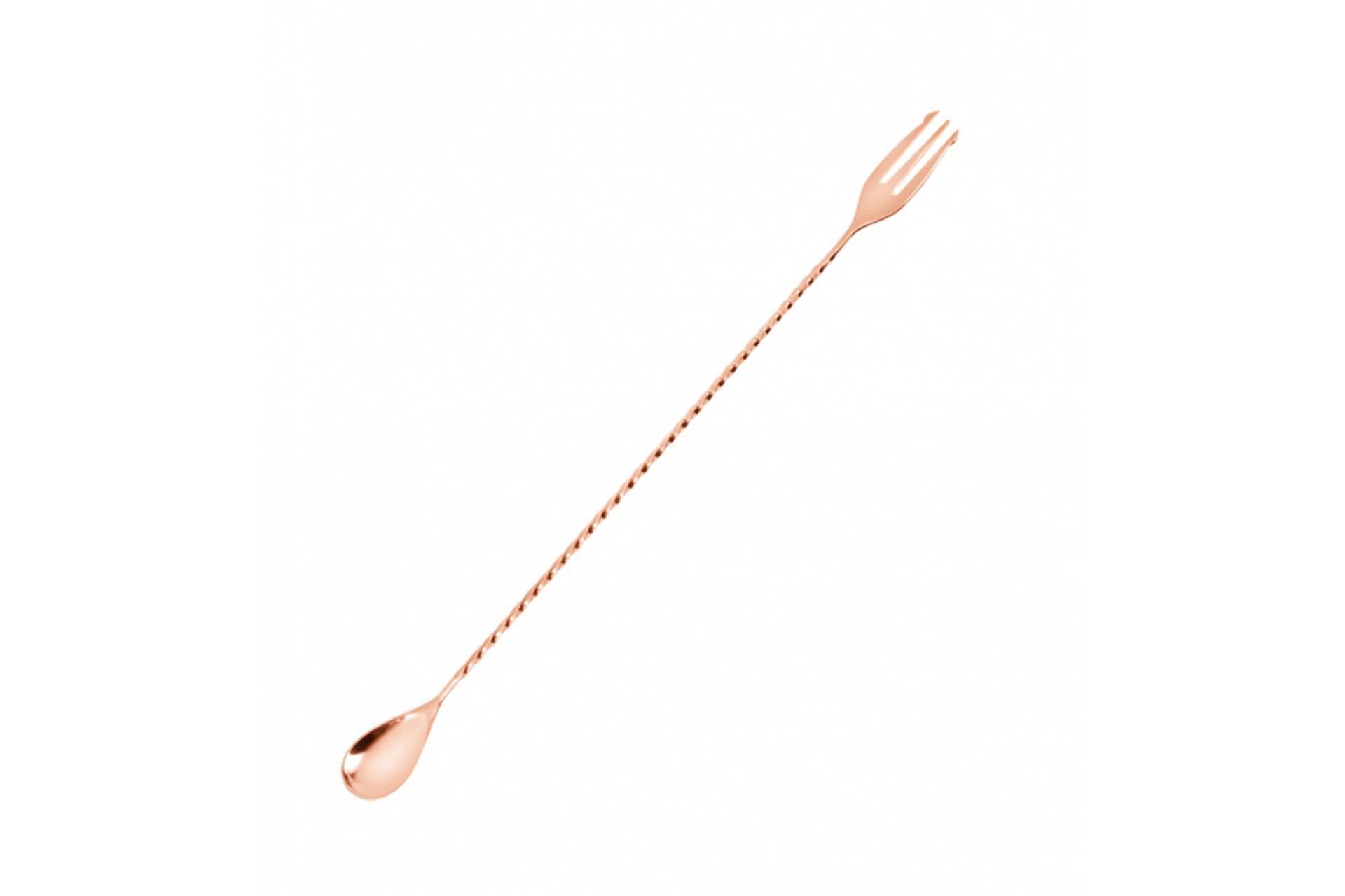 Training Consulting Cucchiaio Bar Tridente 30 cm In Acciaio Inox Rame Con Manico High Twist