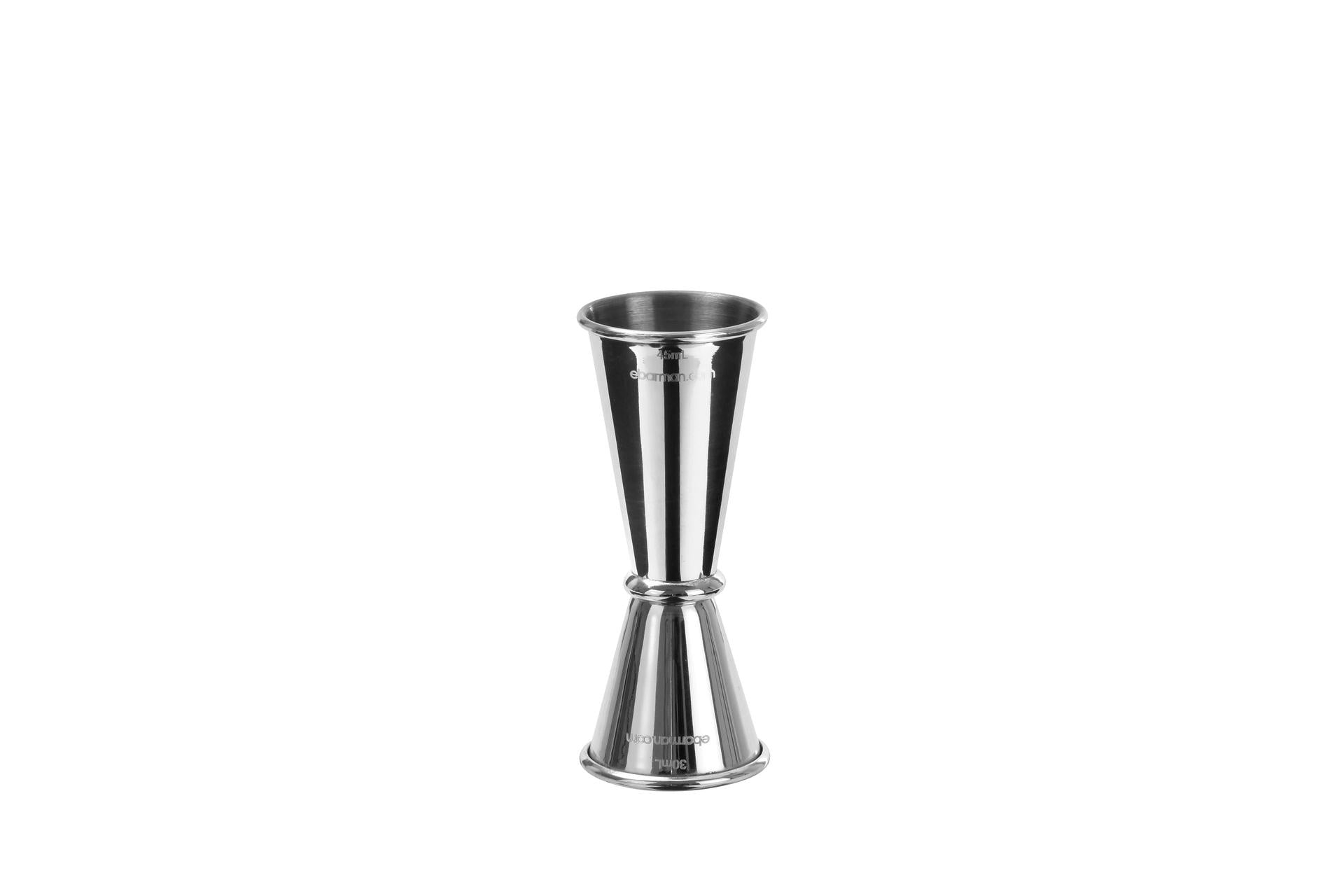 Training Consulting Mixing Misurino Jigger Jap Silver - Cono Piccolo 30 ml, Cono Grande 45 ml In Acciaio Inox