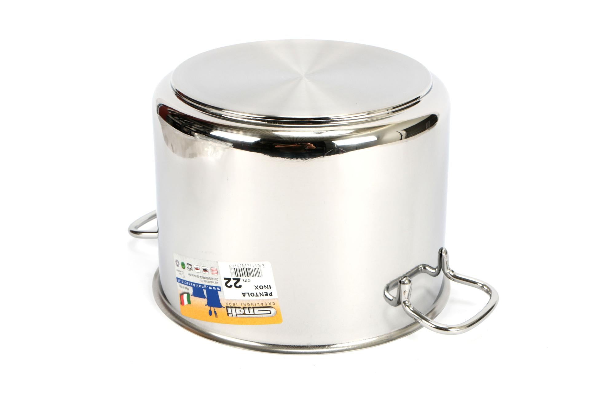 Gnali Realterm Pentola 2 Manici Ø22 cm In Acciaio Inox Adatta per Tutti i Piani Cottura Inclusa Induzione