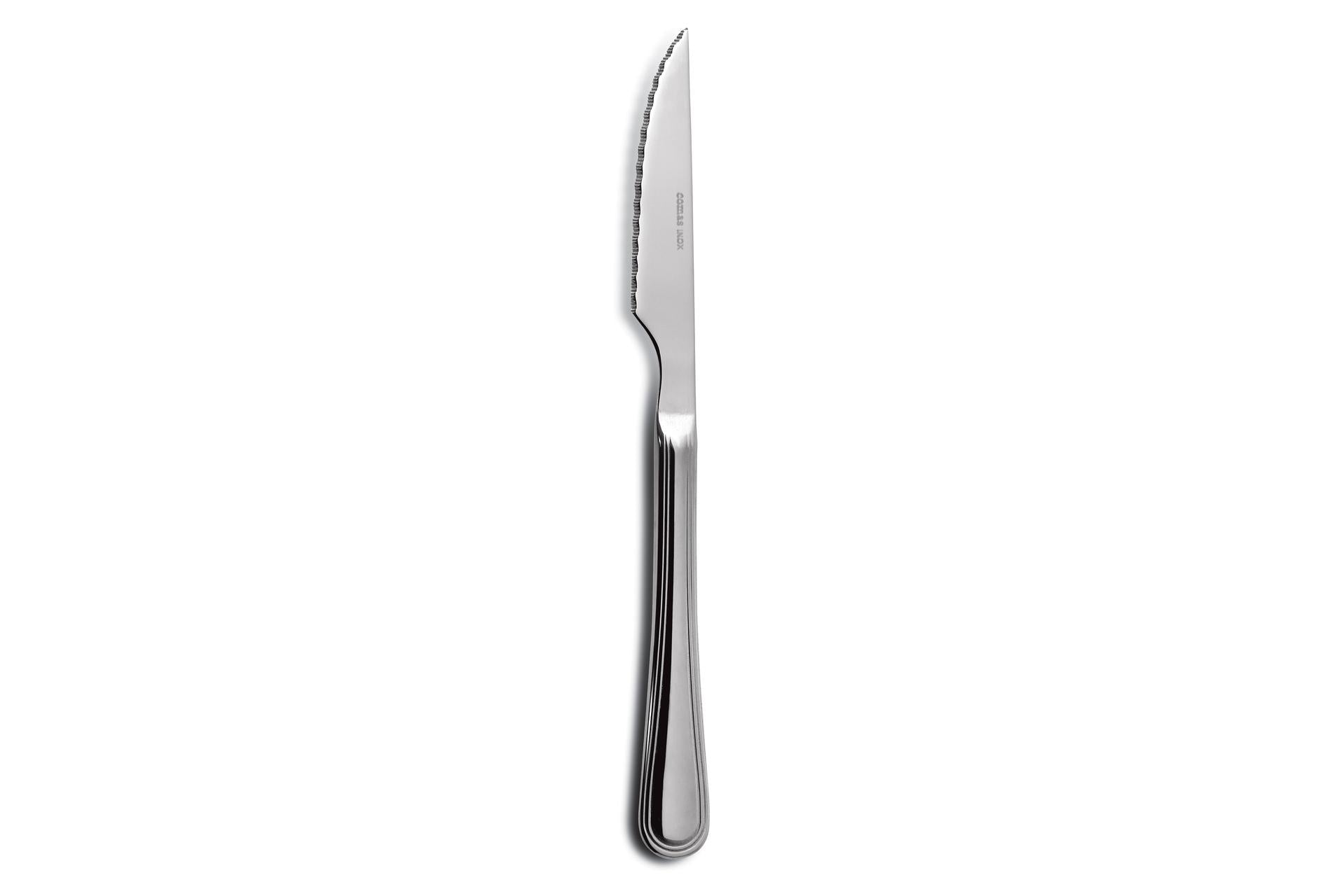 Comas Bilbao XL Coltello Bistecca Inox Forgiato - Linea Acciaio Nickel Free, Finitura Lucida, Lunghezza XL, Spessore 2.5 mm - Set 12 Pz