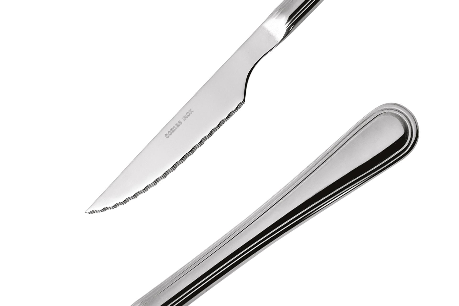 Comas Bilbao XL Coltello Bistecca Inox Forgiato - Linea Acciaio Nickel Free, Finitura Lucida, Lunghezza XL, Spessore 2.5 mm - Set 12 Pz