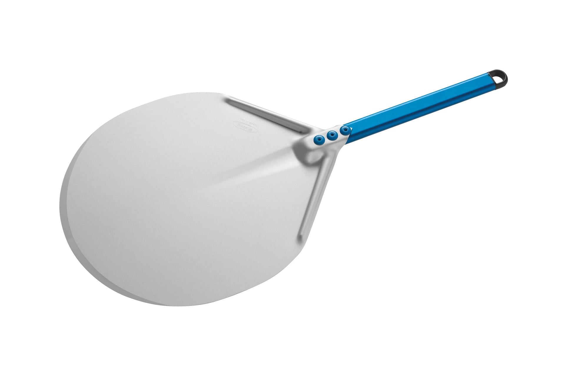 Gi Metal Azzurra Pala Pizza Tonda Ø33 cm - Manico 30 cm In Alluminio Anodizzato Azzurro