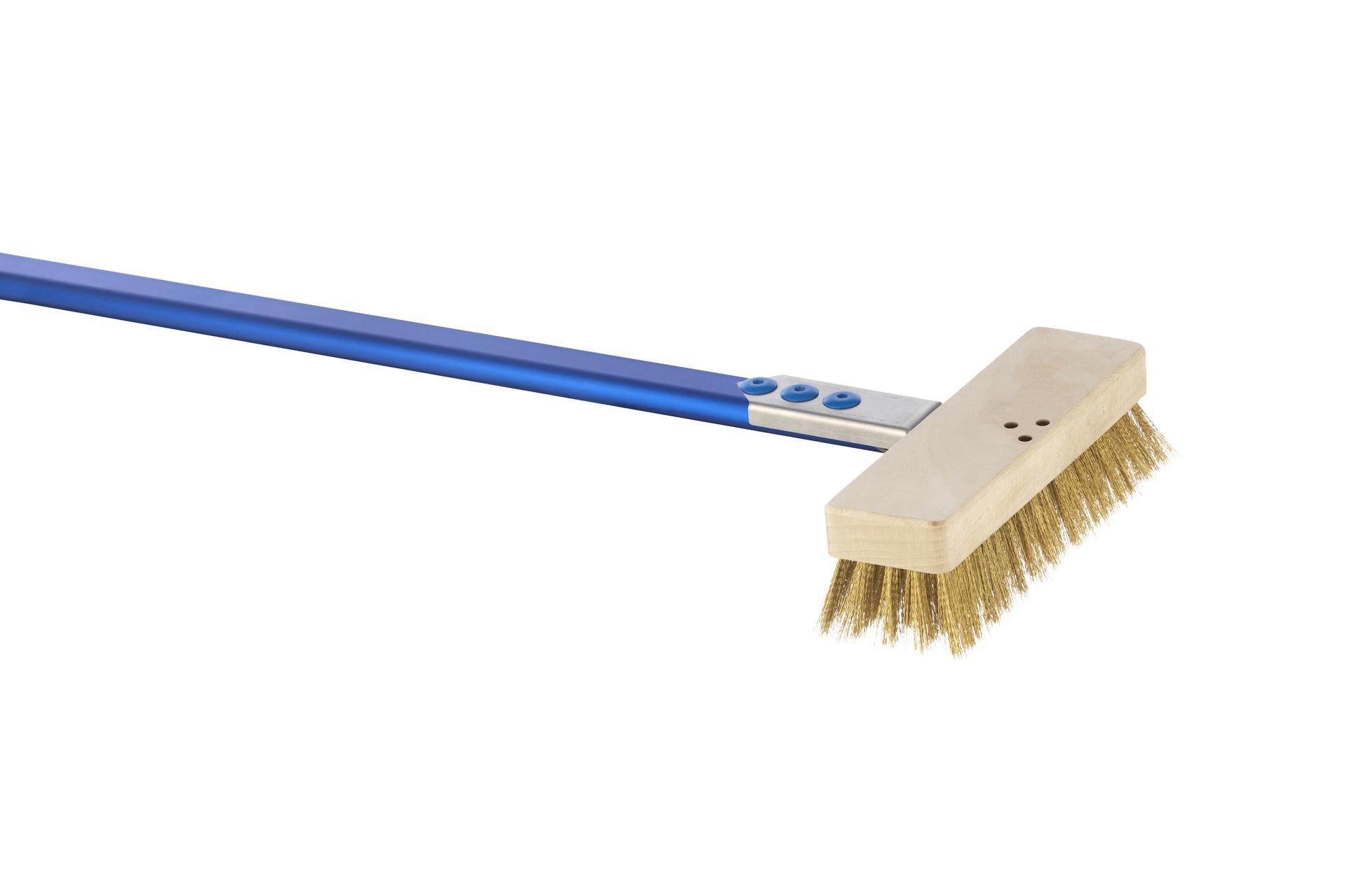 Gi Metal Azzurra Spazzola Ribassata per Forni Elettrici con Setole in Ottone e Manico 120 cm