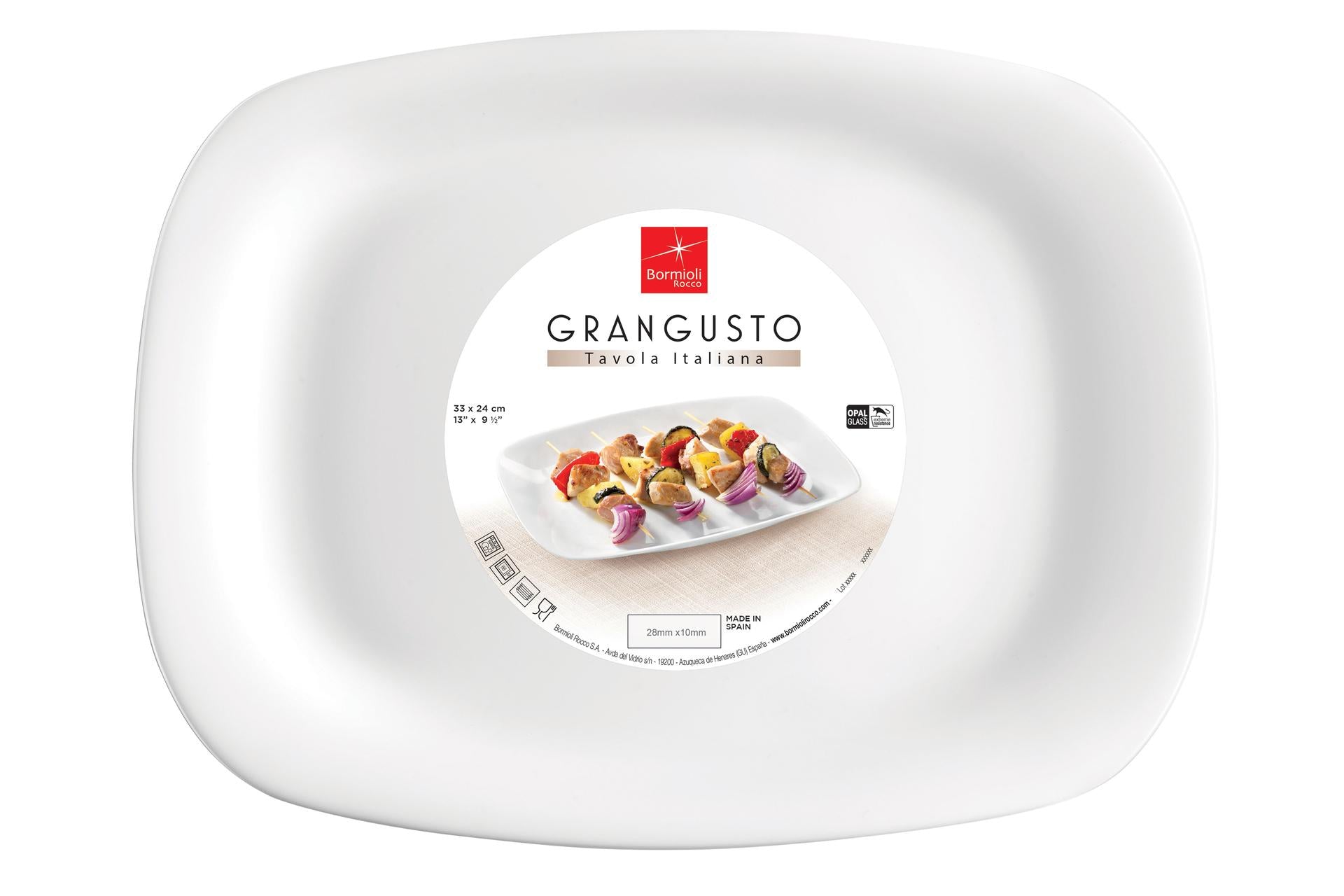 Bormioli Rocco Grangusto Piatto BBQ 33x24 cm - Set 12 Pz