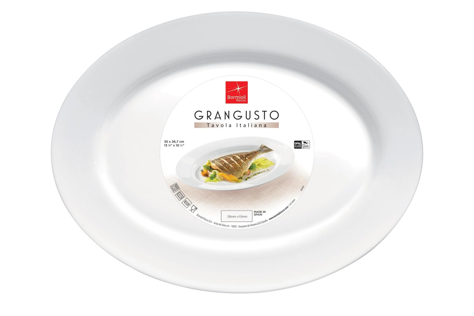 Bormioli Rocco Grangusto Piatto Pesce 35 x 27 cm - Set 12 Pz