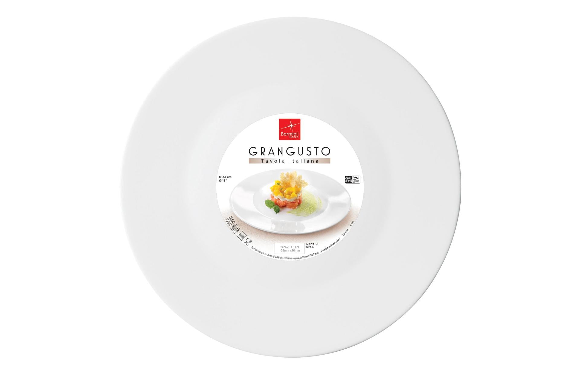 Bormioli Rocco Grangusto Piatto Multiuso Ø33 cm - Set 12 Pz