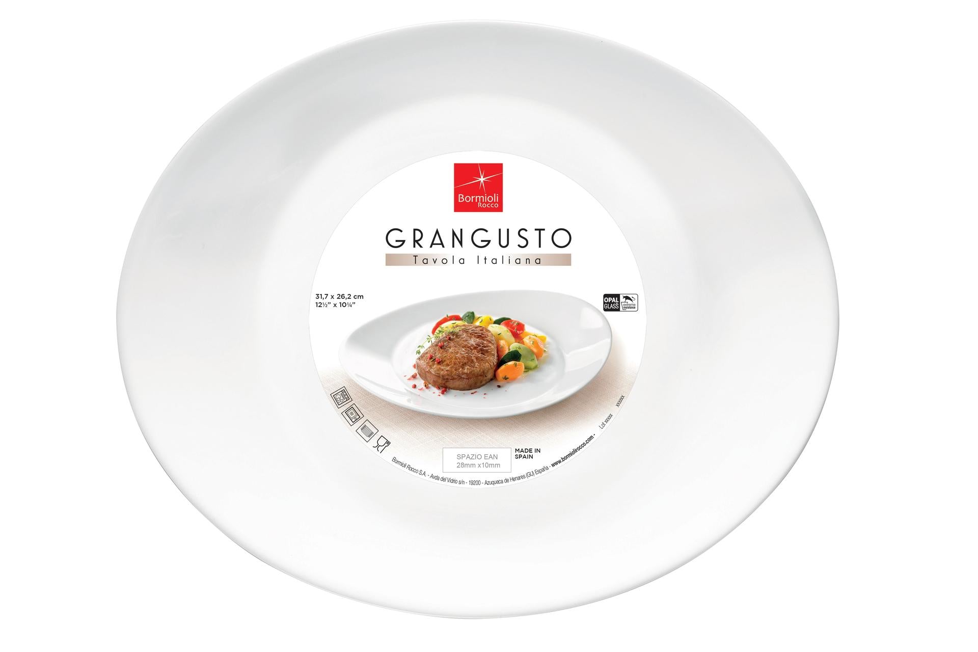 Bormioli Rocco Grangusto Piatto Steak 31.7 x 26.2 cm - Set 12 Pz