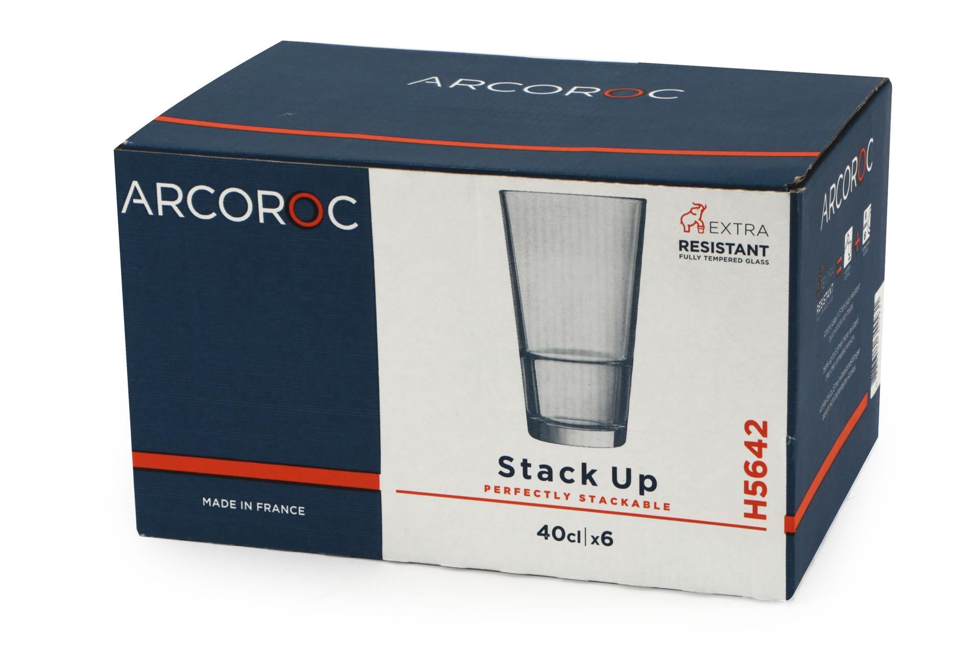 Arcoroc Stack Up Bicchiere Temperato 40 cl - H.144 mm Ø83 mm Impilabile - Set 6 Pz 4