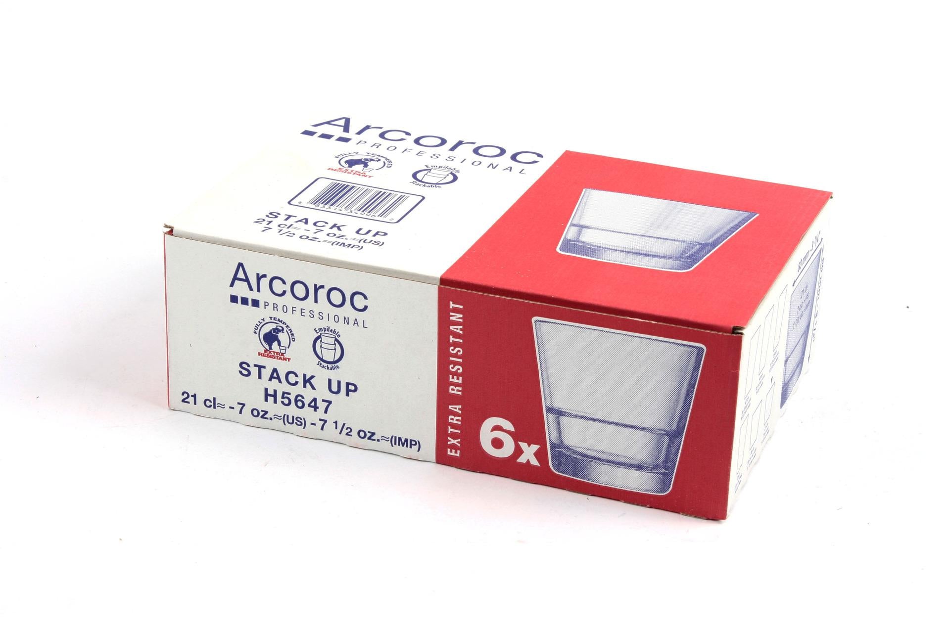 Arcoroc Stack Up Bicchiere Temperato Cl 21 - H 80 mm Ø 83 mm Impilabile - Set 6 Pz 4