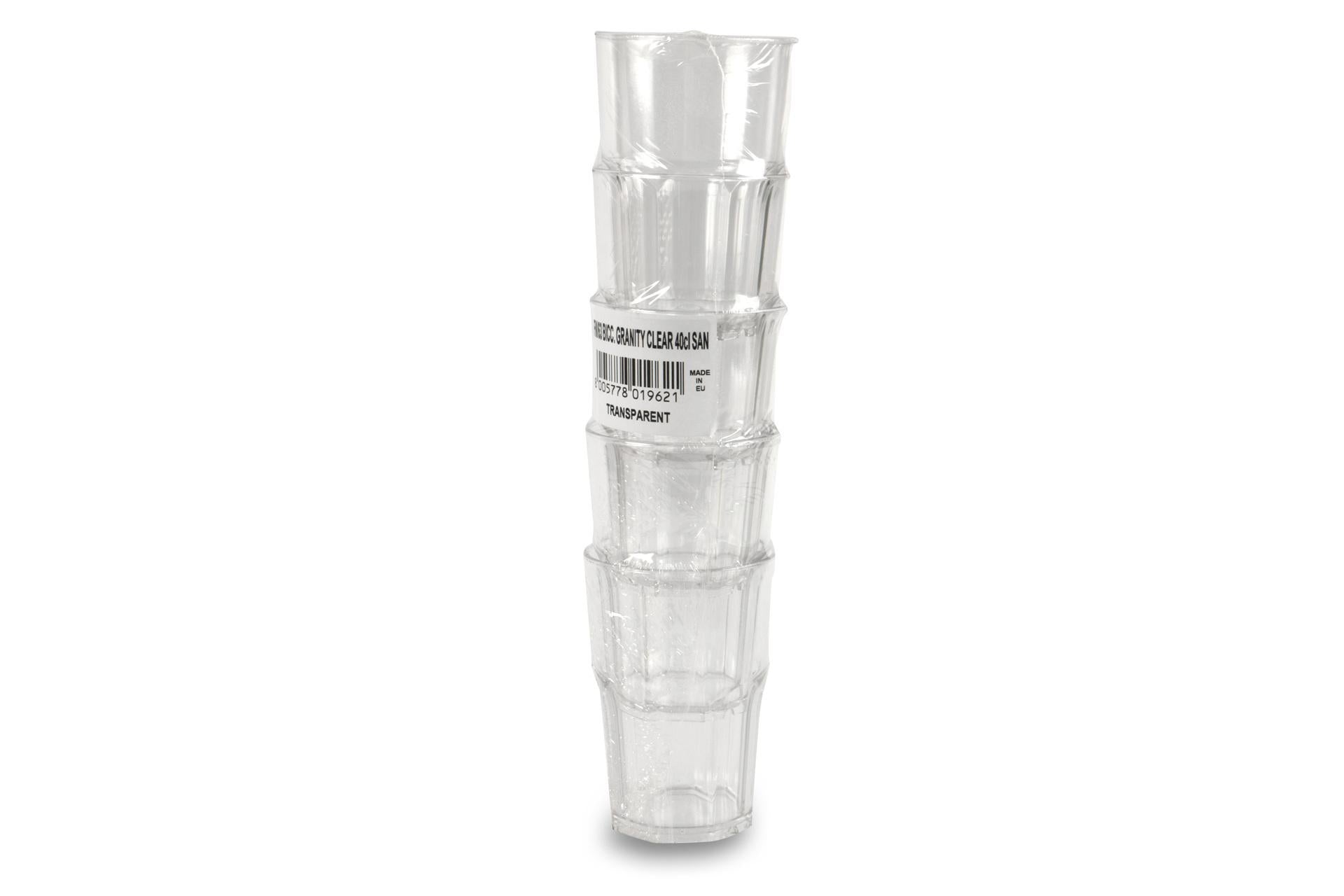Brevetti Waf Bicchiere Granity Clear Cl.40 - In SAN Trasparente - Set 75 Pz 2
