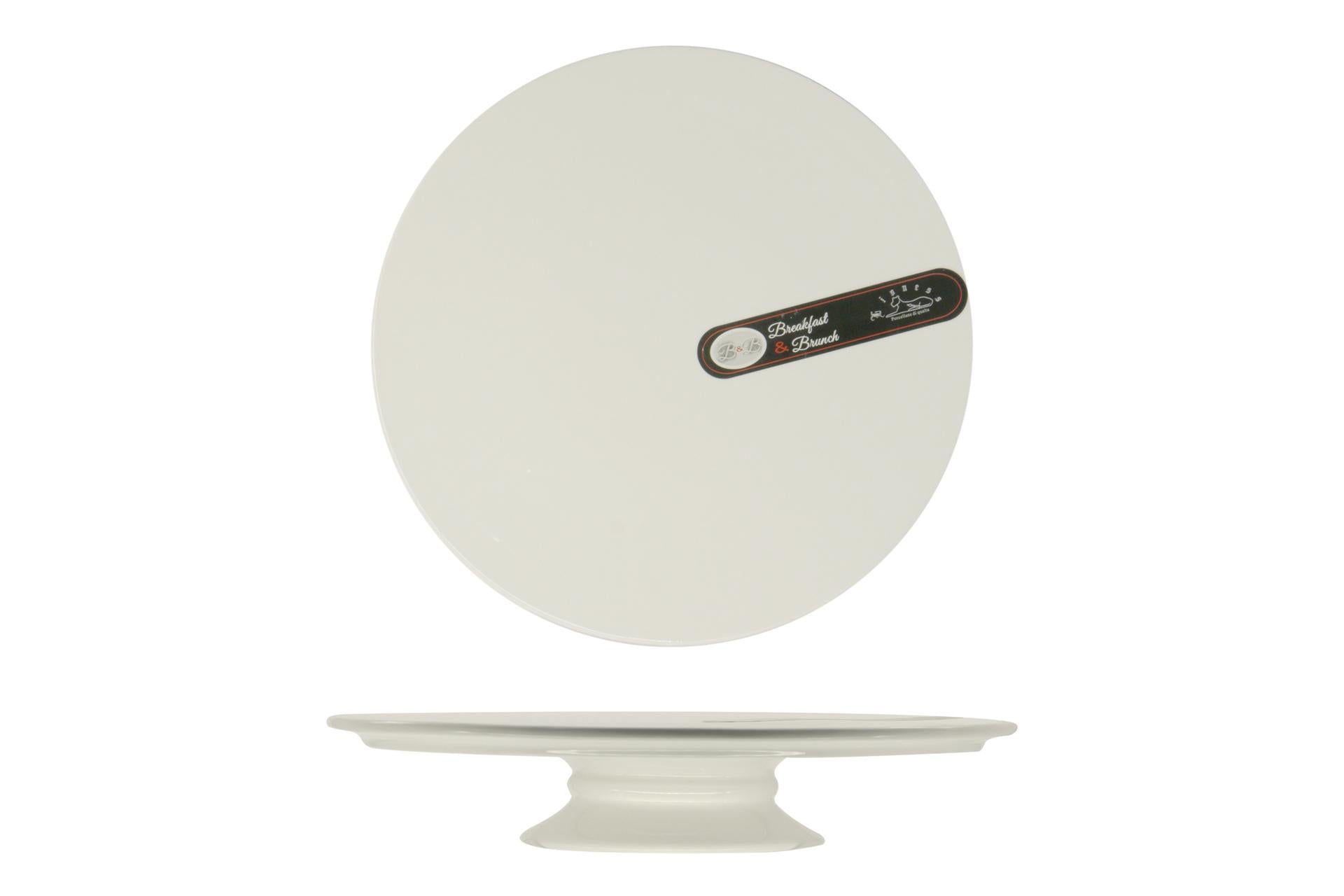 Import Tavola Professional Alzata Portadolci Ø29.7 cm - H.5.7 cm In Porcellana Bianca