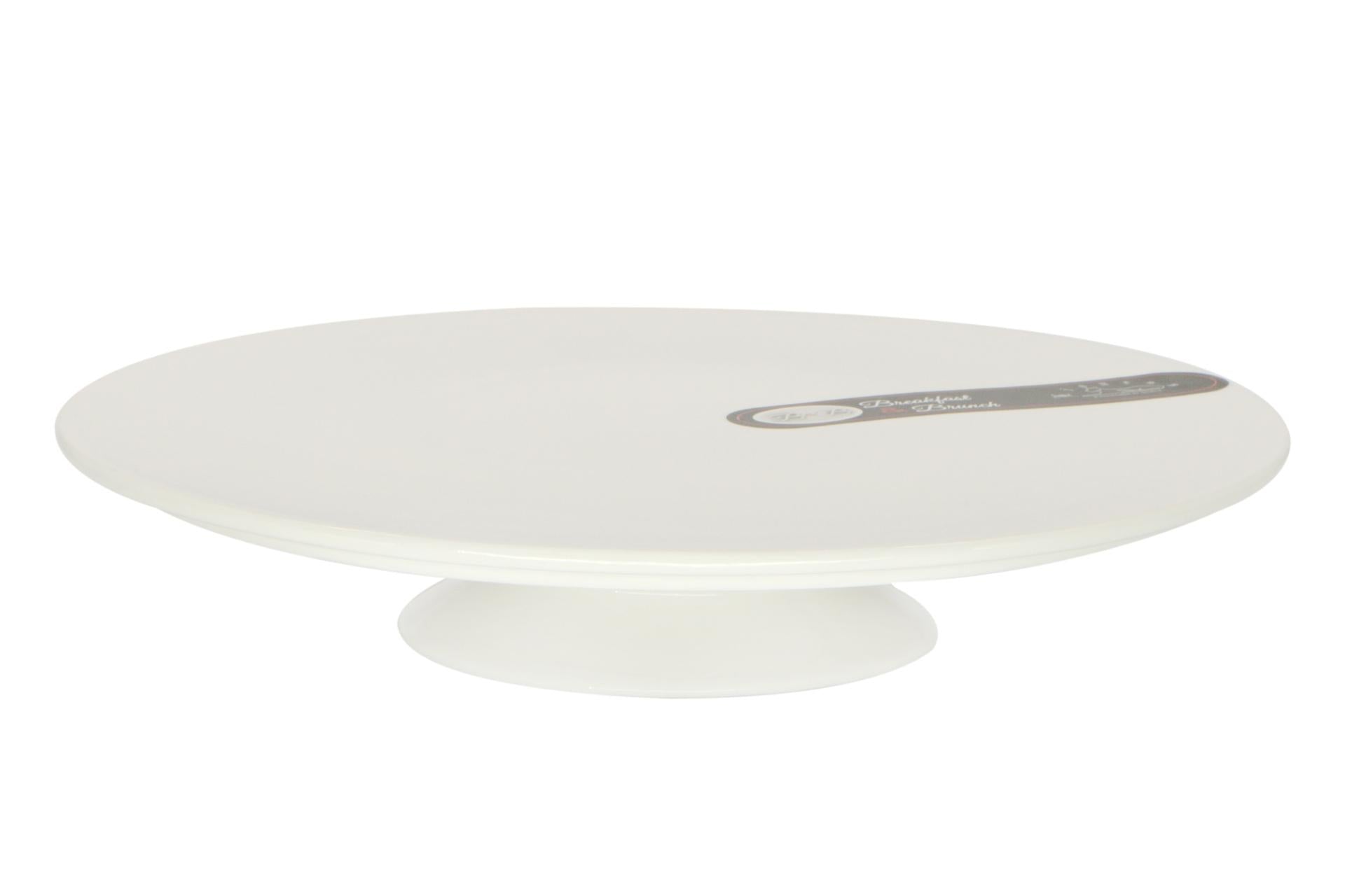 Import Tavola Professional Alzata Portadolci Ø29.7 cm - H.5.7 cm In Porcellana Bianca