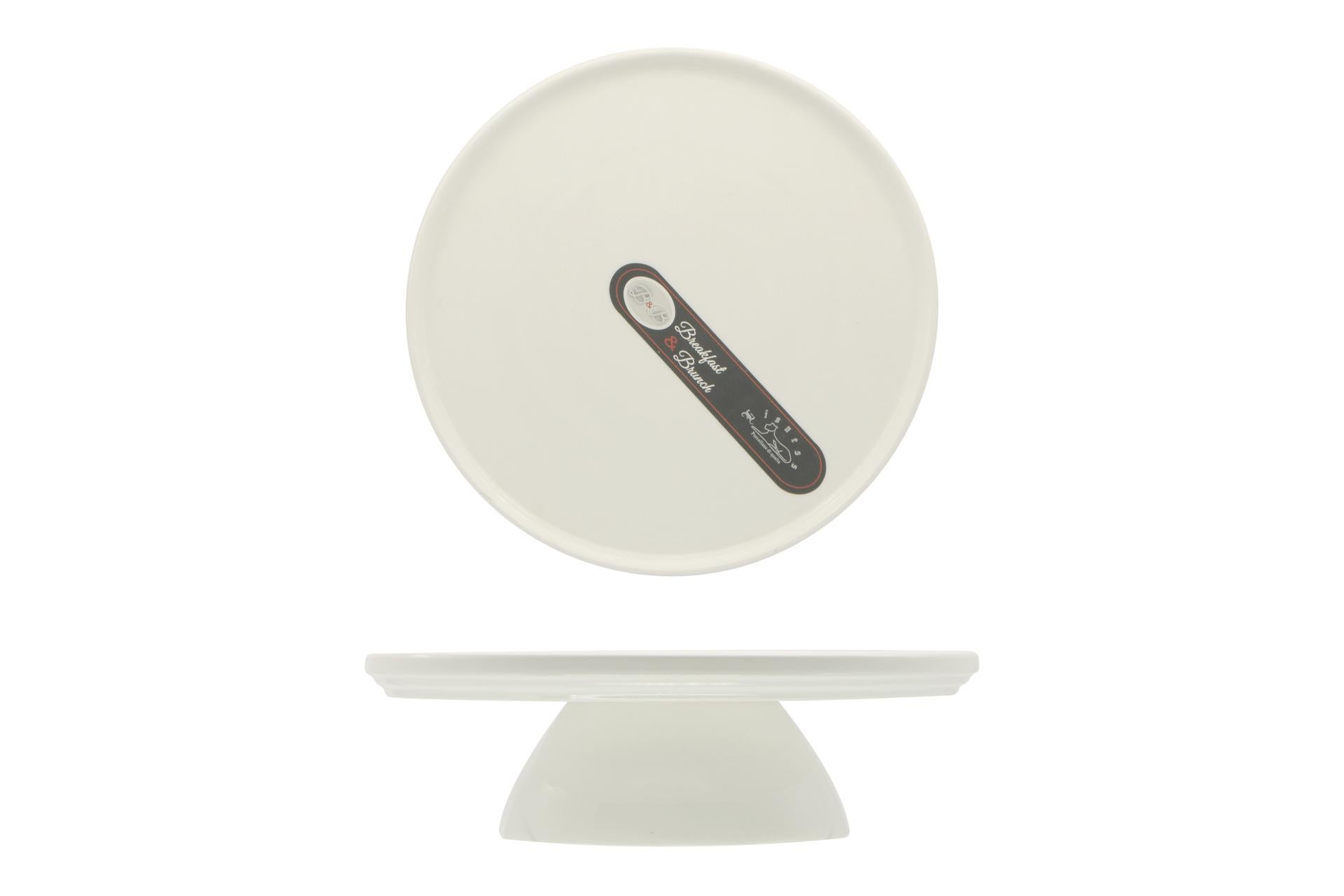 Import Tavola Professional Alzata Portadolci Ø25 cm - H.7.3 cm In Porcellana Bianca