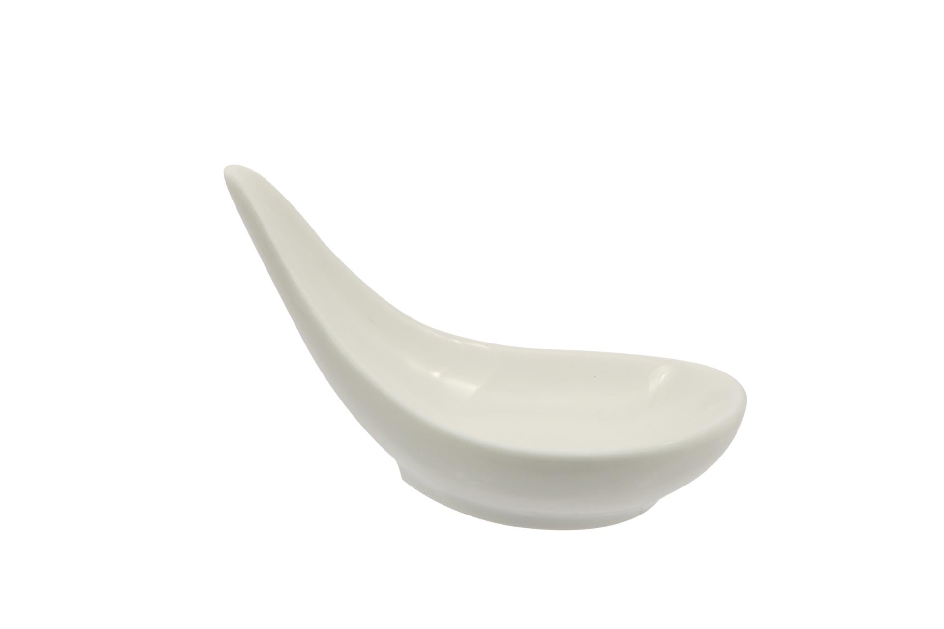 Import Tavola Professional Cucchiaio Finger 8x5.3xH.4.6 cm - Linea B.B. White In Porcellana Bianca - Set 48 Pz