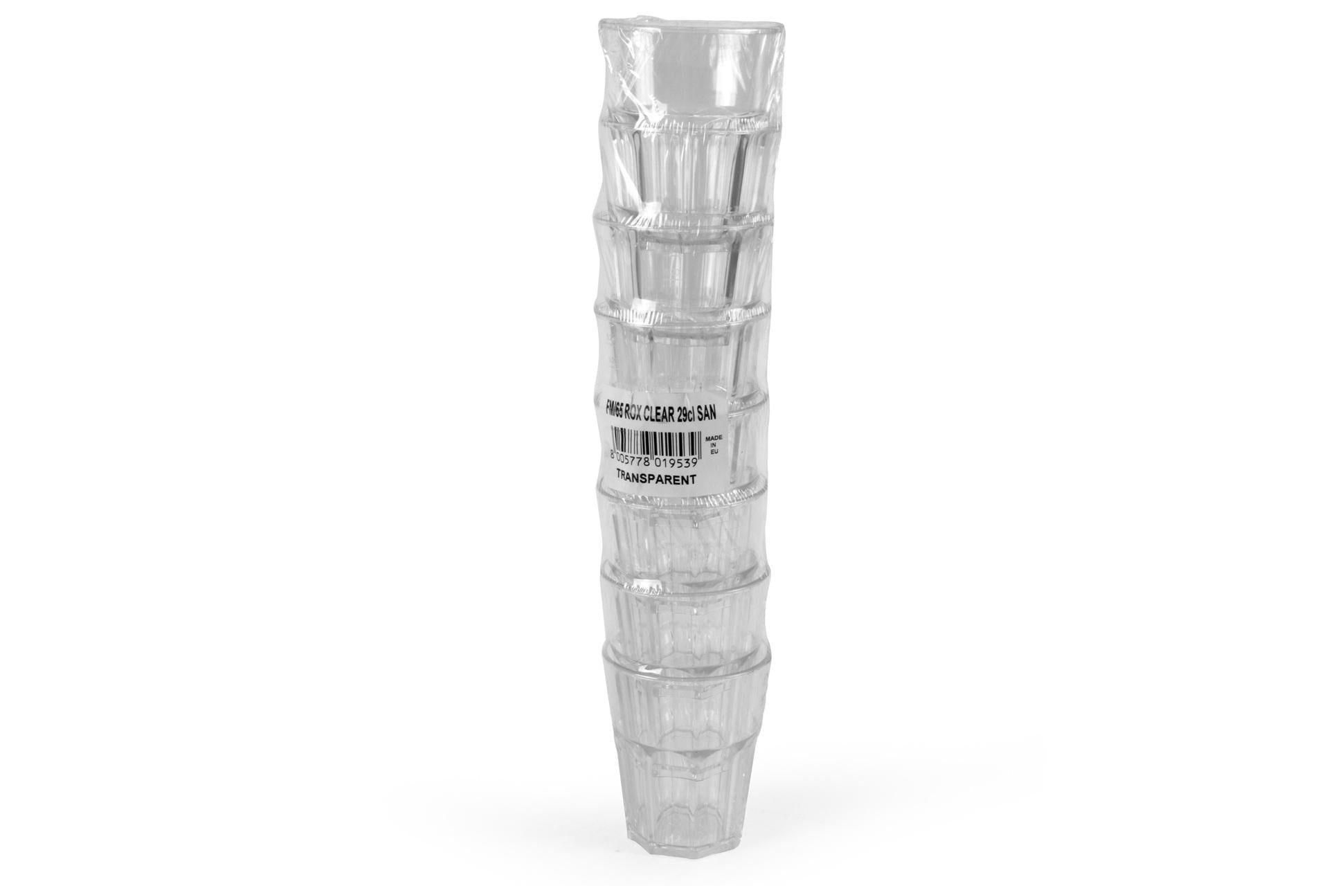 Brevetti Waf Bicchiere Rox Clear 29 cl - Confezione da 8 In SAN Trasparente - Set 8 Pz 2