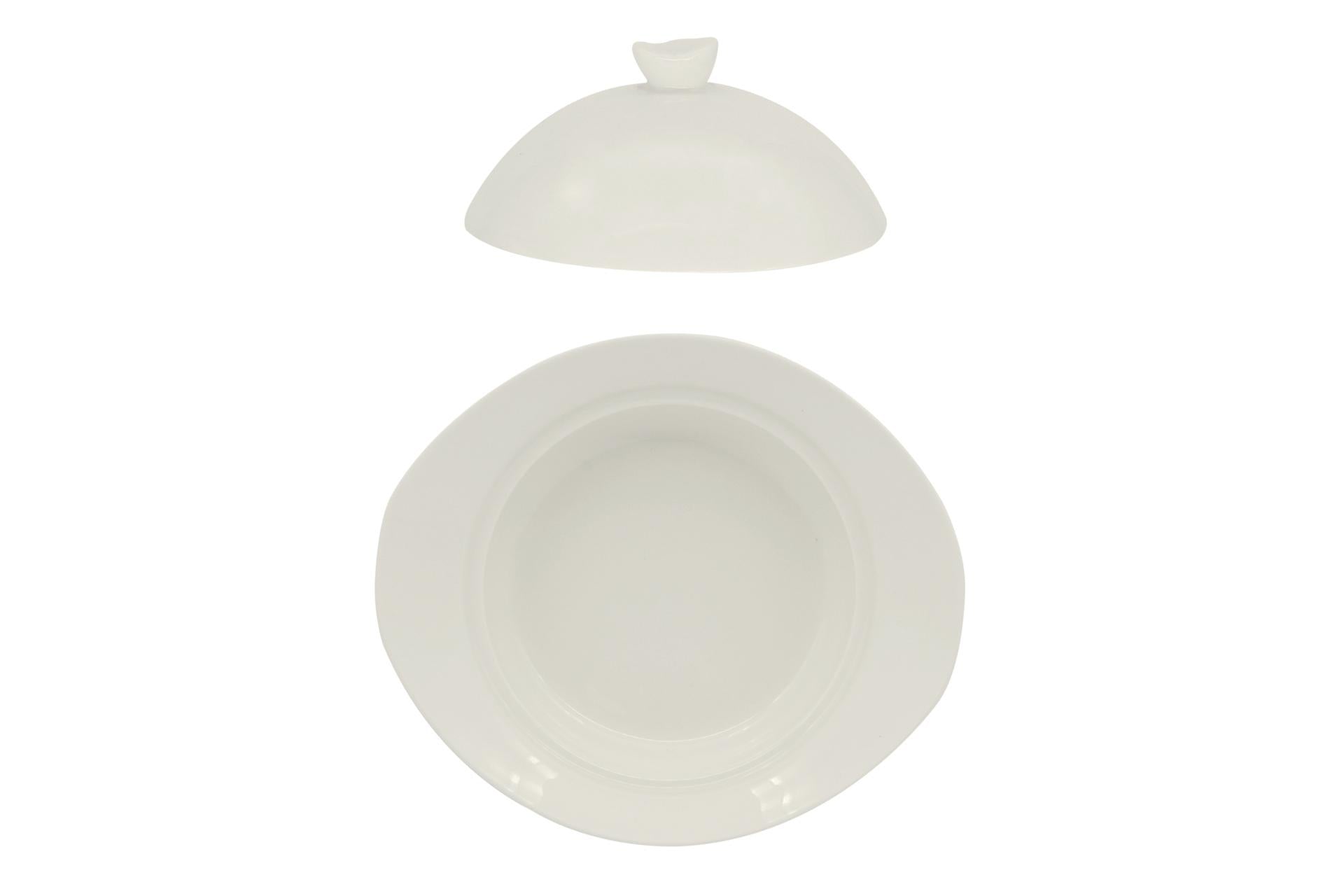 Import Tavola Professional Cocotte Ovale Bianca Con Coperchio H.9 cm - 16.6 x 14.3 cm In Porcellana Bianca - Set 4 Pz 3