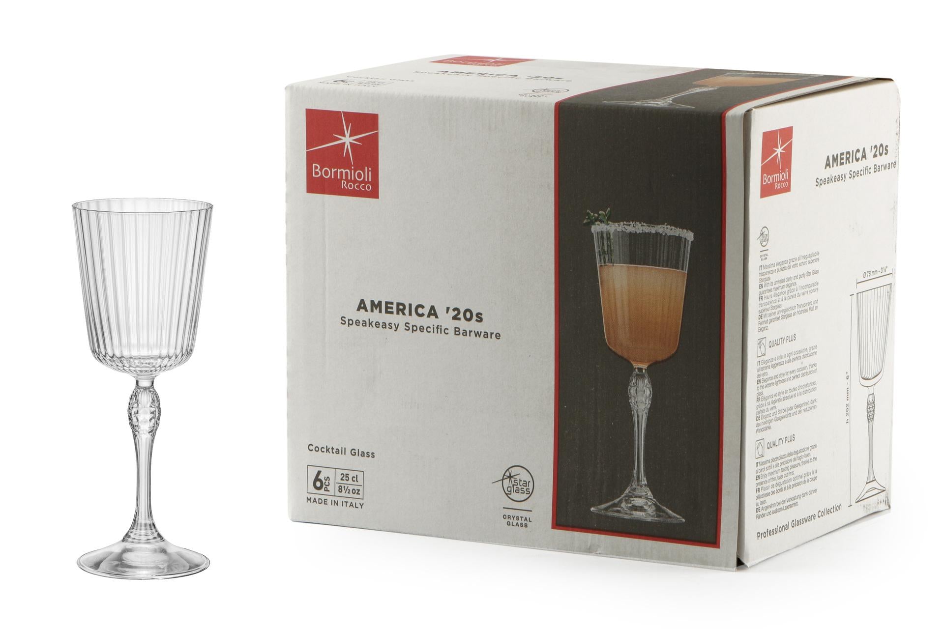 Bormioli Rocco America '20s Set 6 Calici Cocktail Glass H.20.2 cm - 25 cl Ø7.8 cm - Set 6 Pz 3