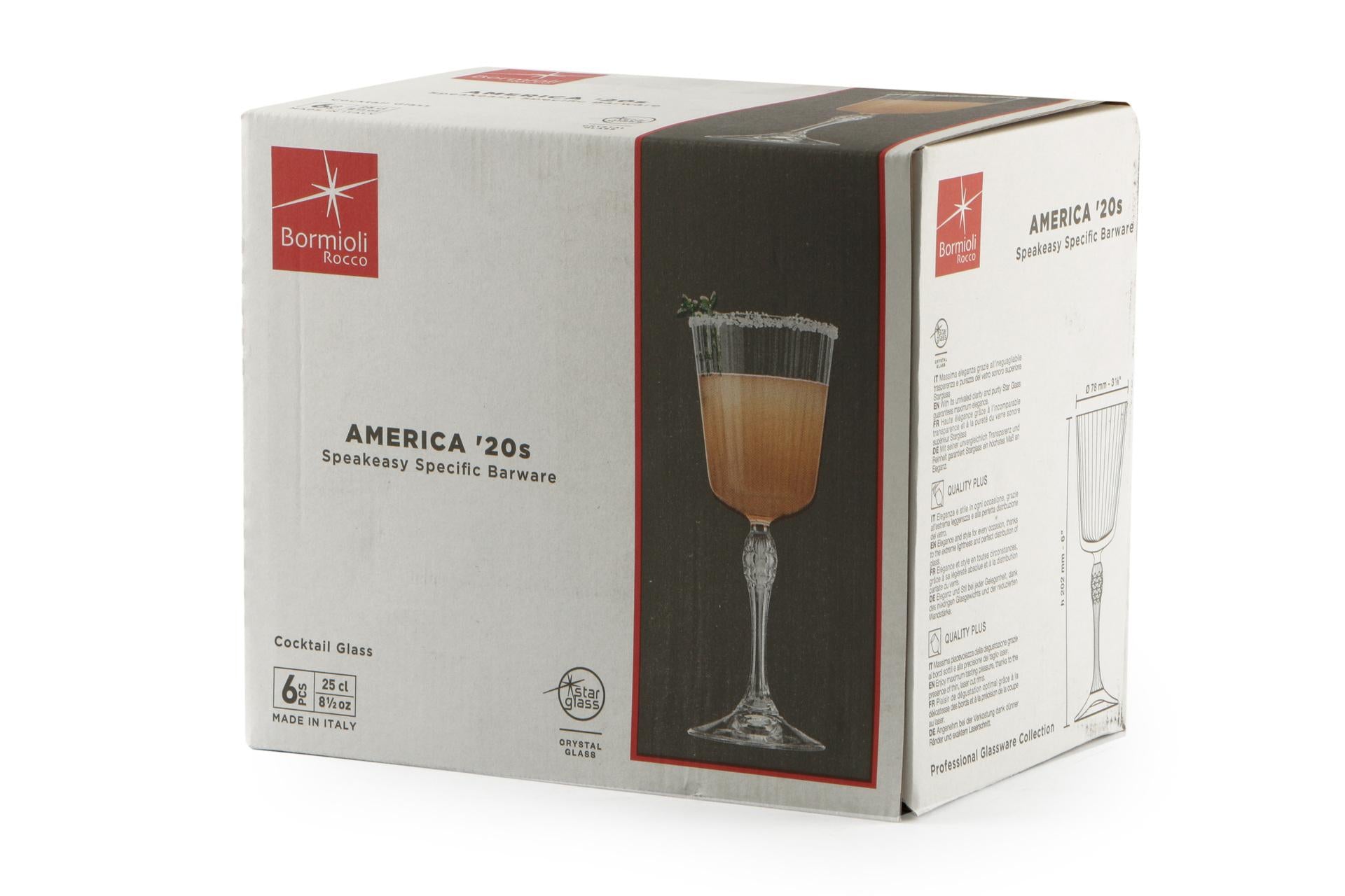 Bormioli Rocco America '20s Set 6 Calici Cocktail Glass H.20.2 cm - 25 cl Ø7.8 cm - Set 6 Pz 4