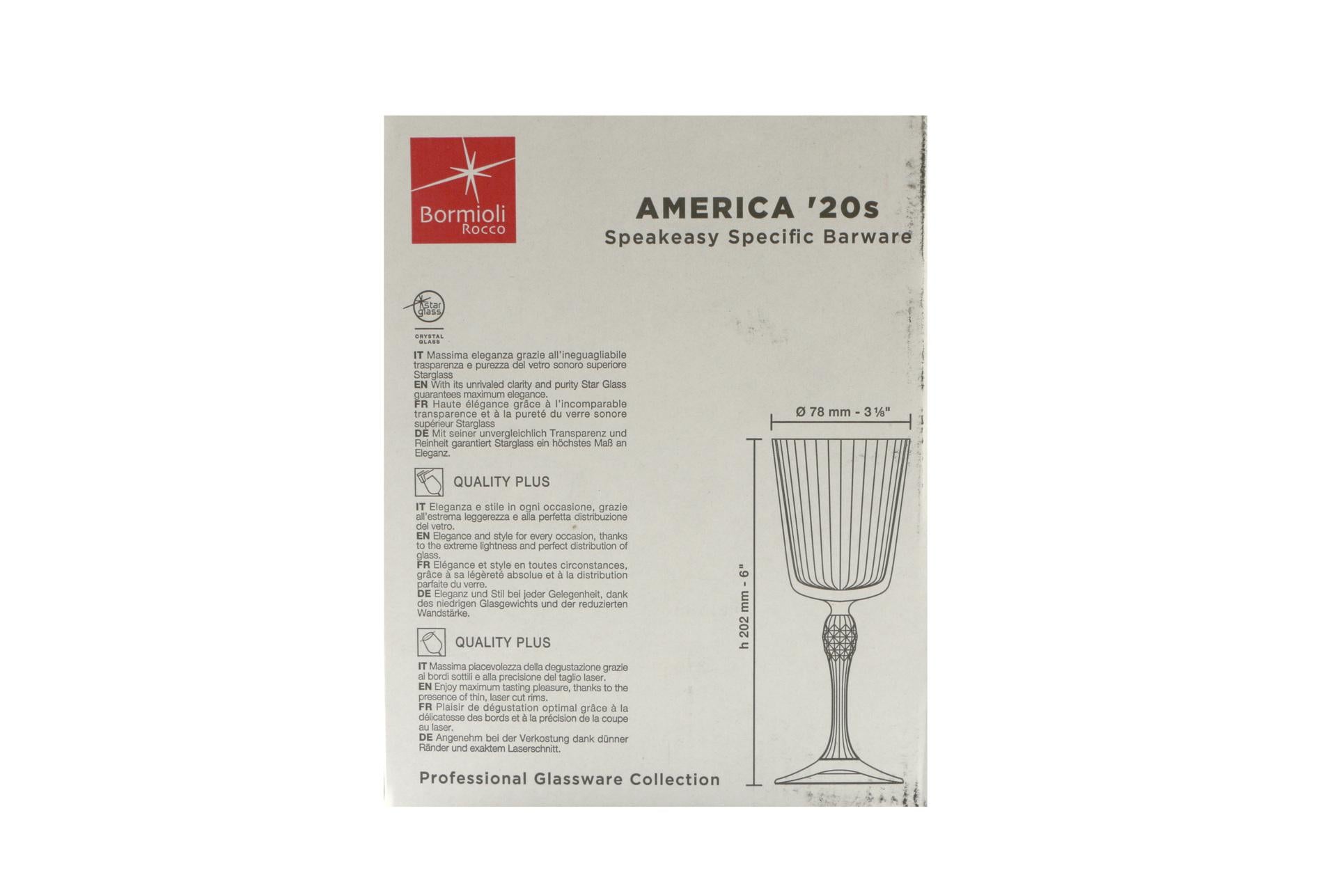 Bormioli Rocco America '20s Set 6 Calici Cocktail Glass H.20.2 cm - 25 cl Ø7.8 cm - Set 6 Pz 6