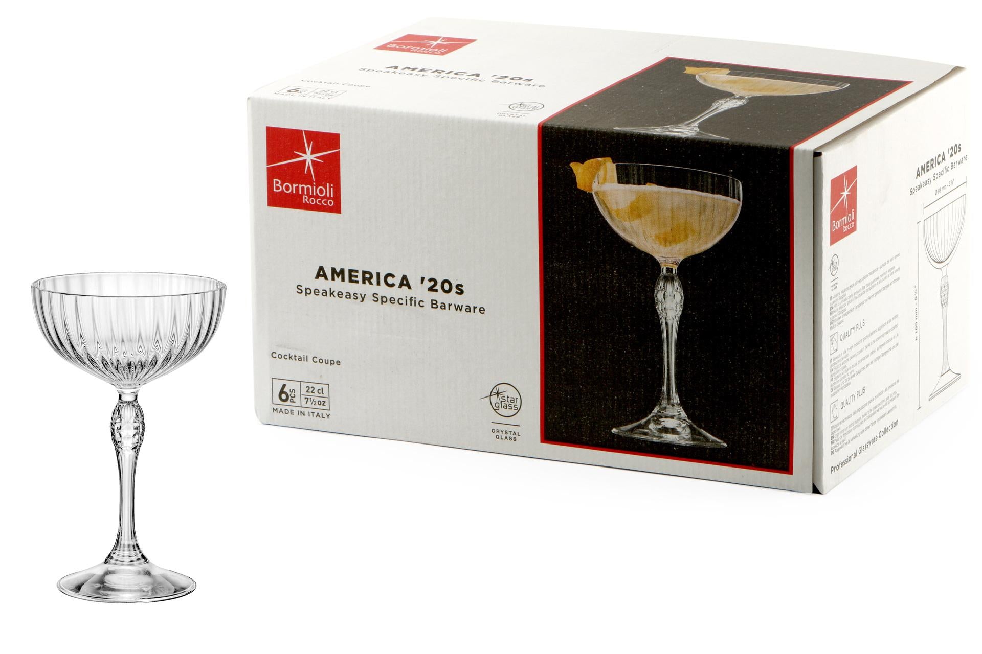 Bormioli Rocco America '20s Set 6 Calici Cocktail Coupe H.15.7 cm - 23 cl Ø9.8 cm - Set 6 Pz 3