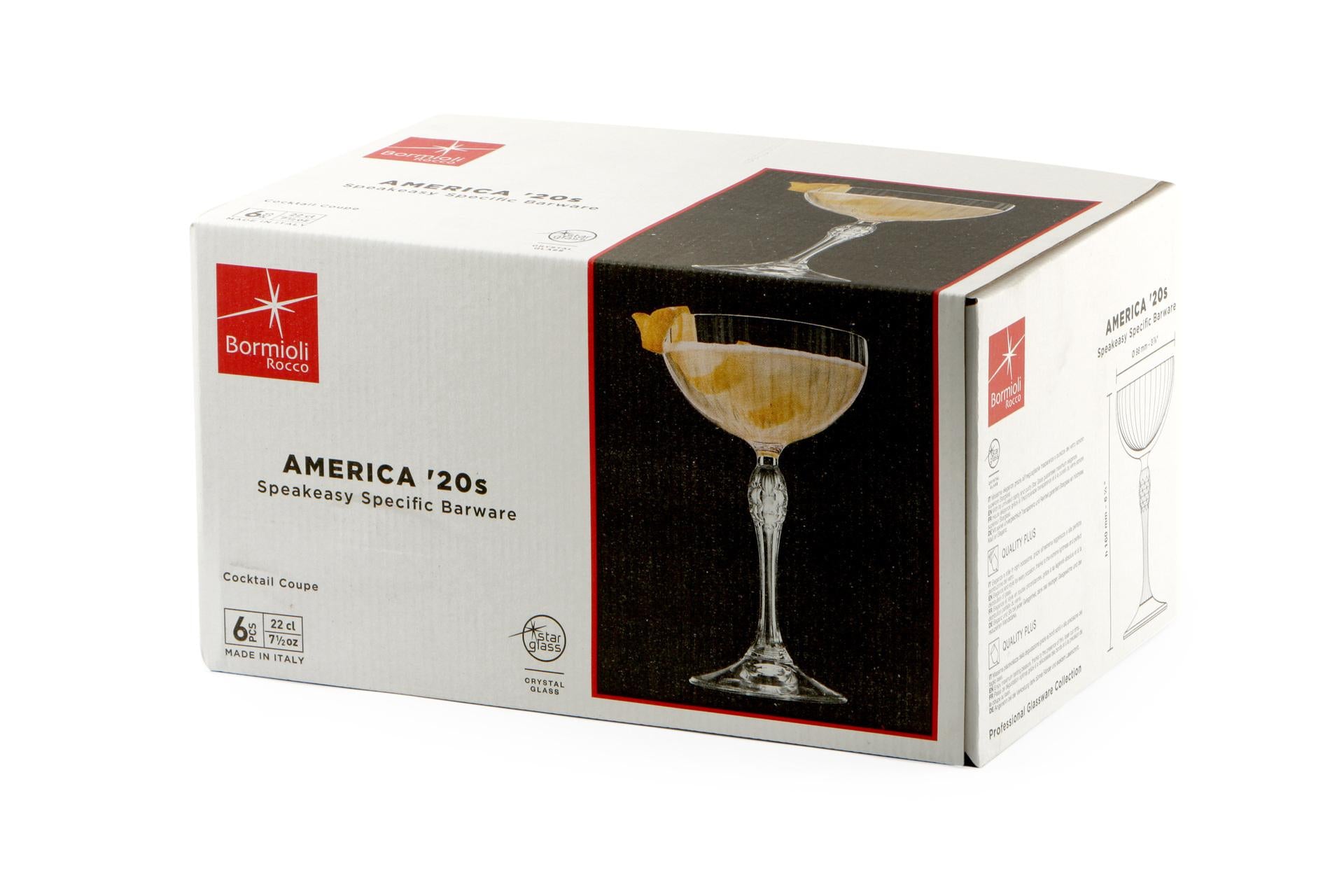 Bormioli Rocco America '20s Set 6 Calici Cocktail Coupe H.15.7 cm - 23 cl Ø9.8 cm - Set 6 Pz 4