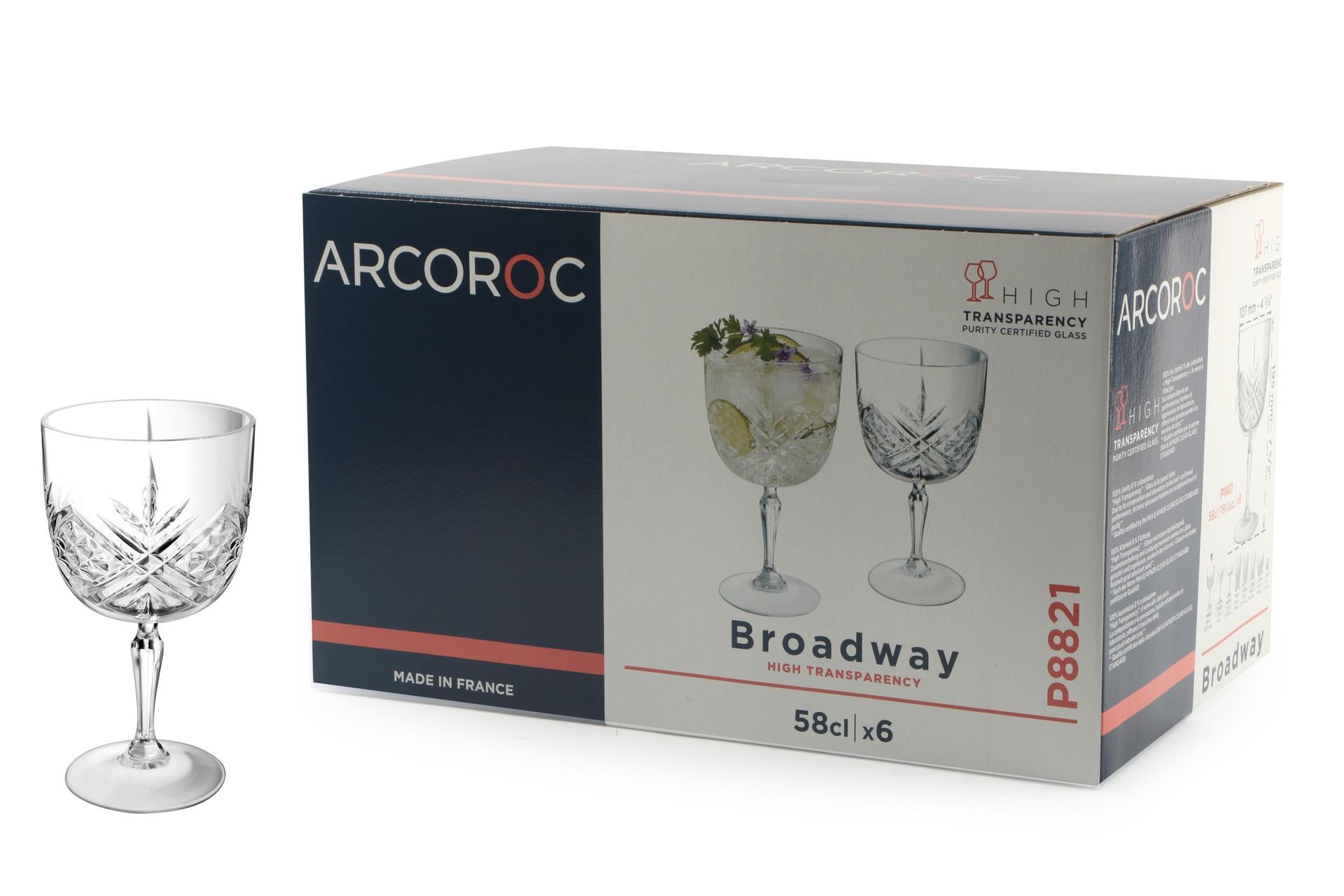 Arcoroc Broadway Calice Gin 58 cl - H 195 mm Ø 107 mm In Vetro Resistente - Set 6 Pz 5