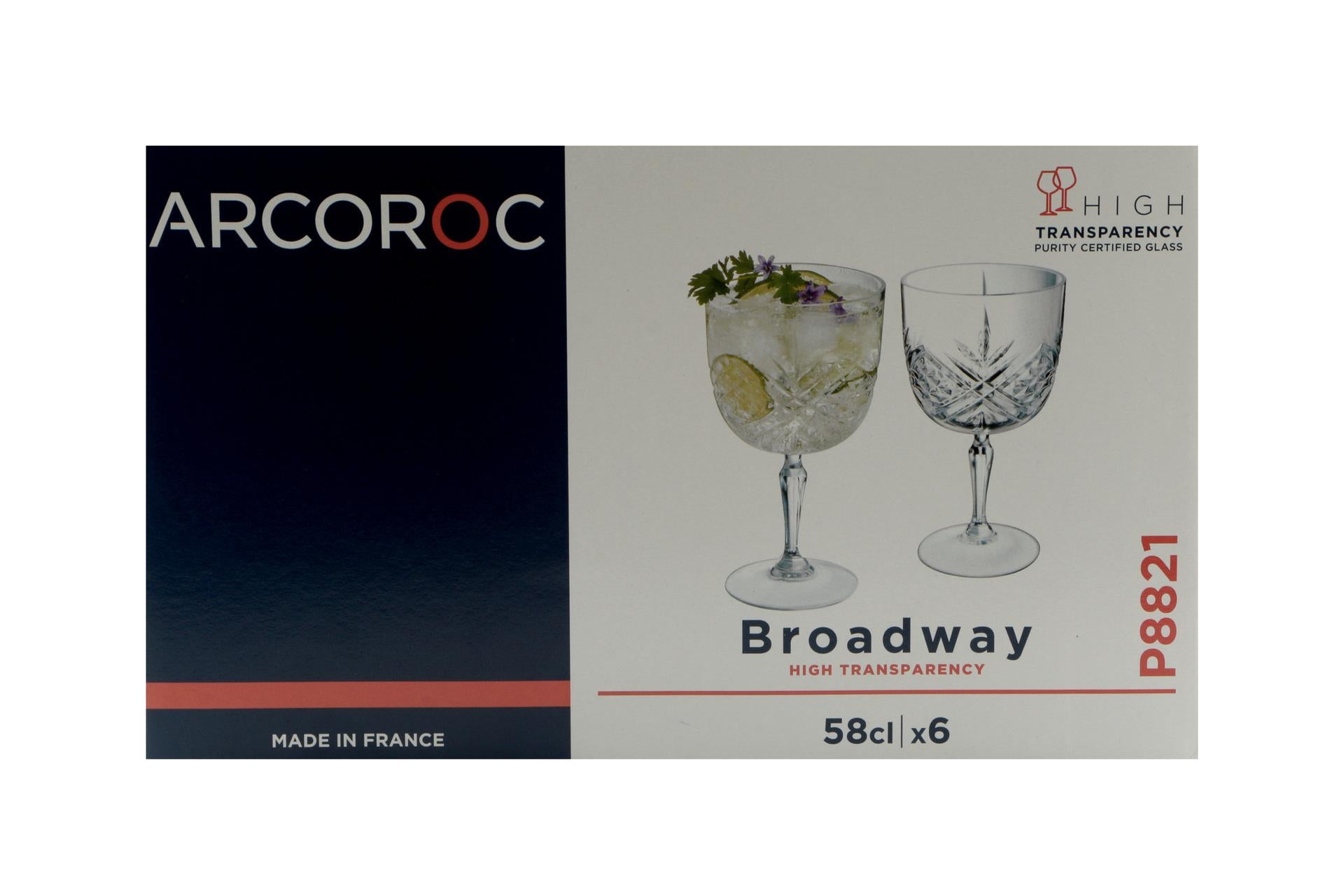 Arcoroc Broadway Calice Gin 58 cl - H 195 mm Ø 107 mm In Vetro Resistente - Set 6 Pz 7