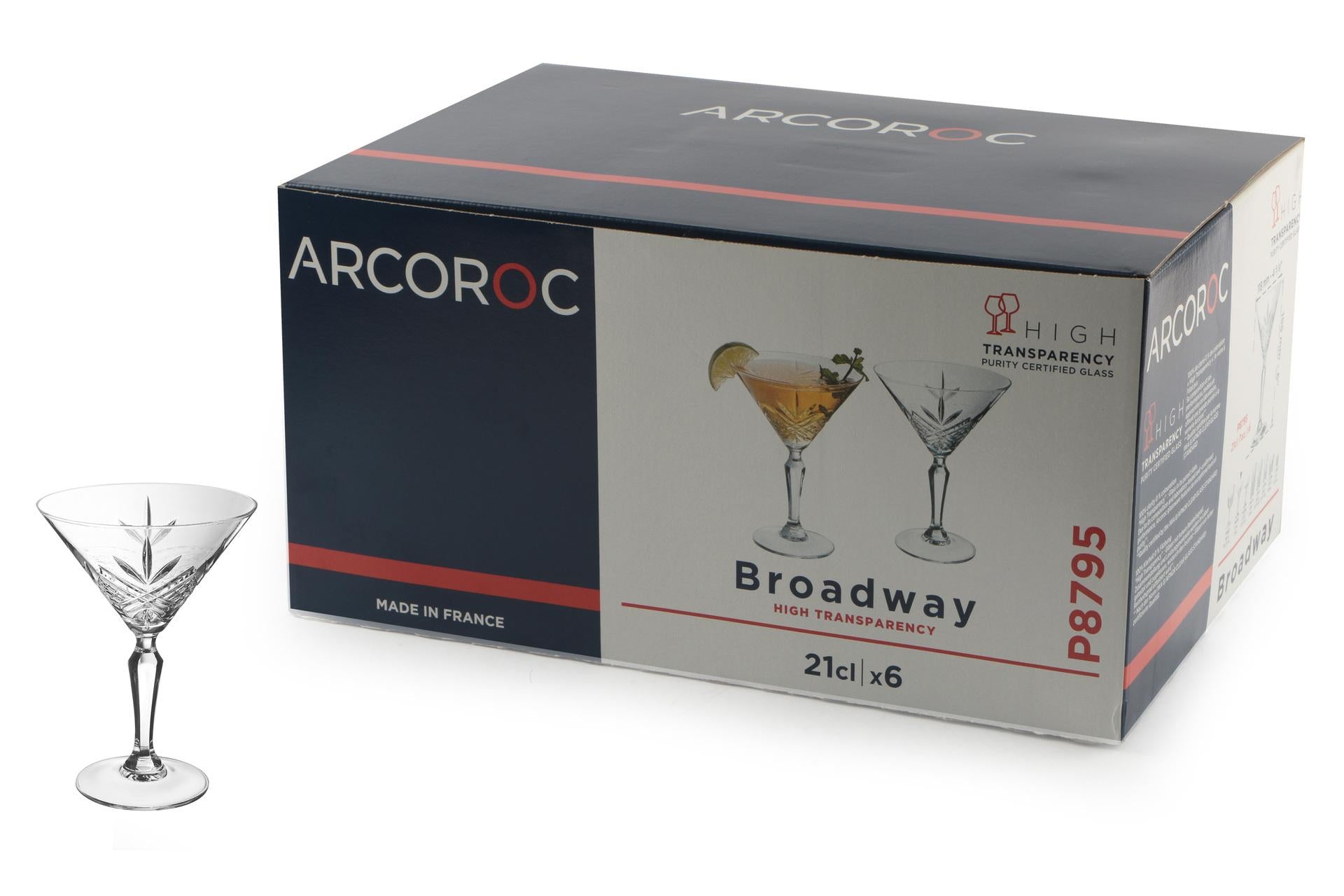 Arcoroc Broadway Calice Cocktail Cl.21 - H.155 mm Ø118 mm In Vetro Trasparente - Set 6 Pz 3