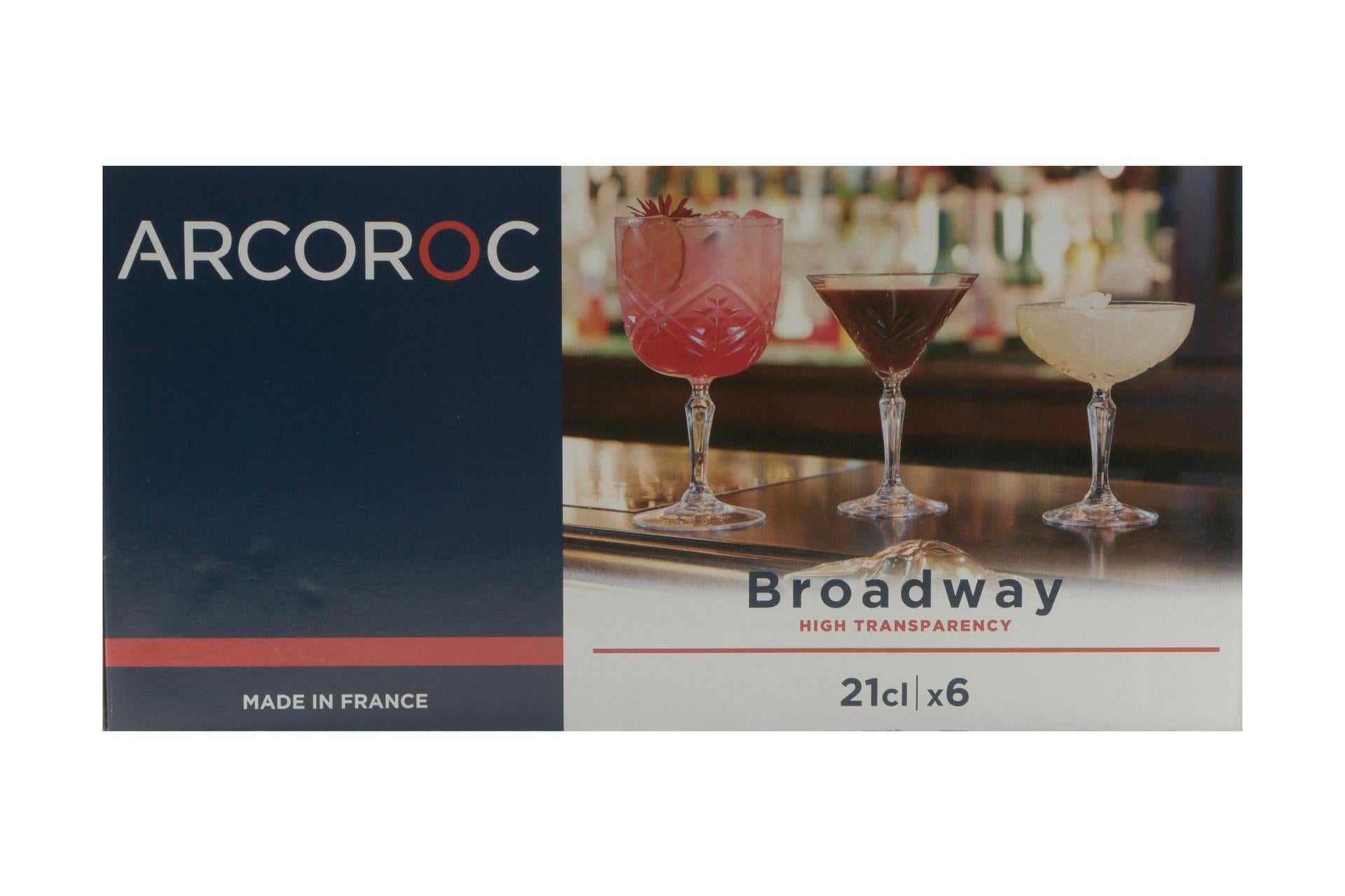 Arcoroc Broadway Calice Cocktail Cl.21 - H.155 mm Ø118 mm In Vetro Trasparente - Set 6 Pz 7
