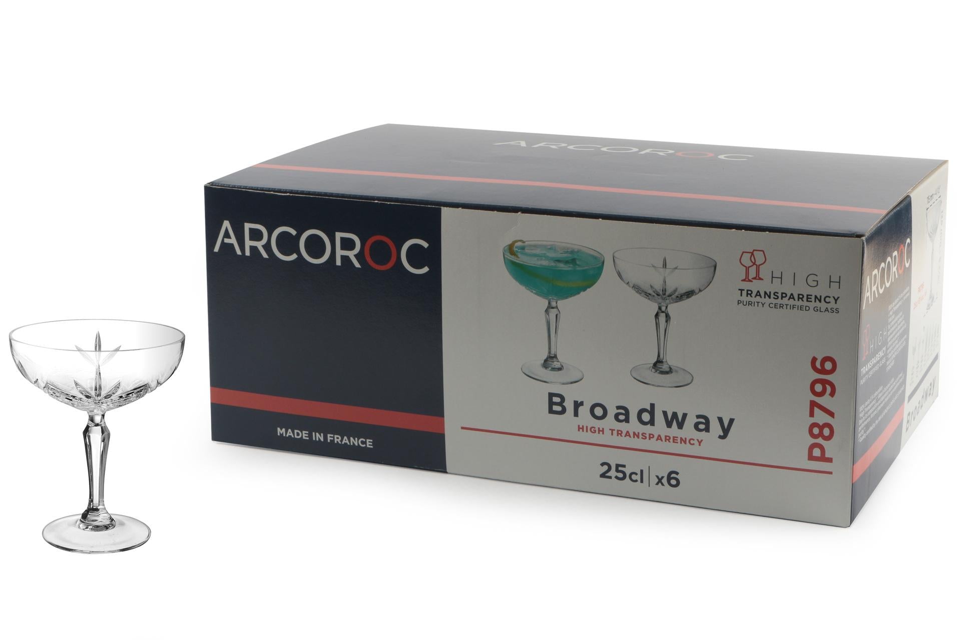 Arcoroc Broadway Calice Coppa 25 cl - H.138 mm Ø115 mm In Vetro Trasparente - Set 6 Pz 4