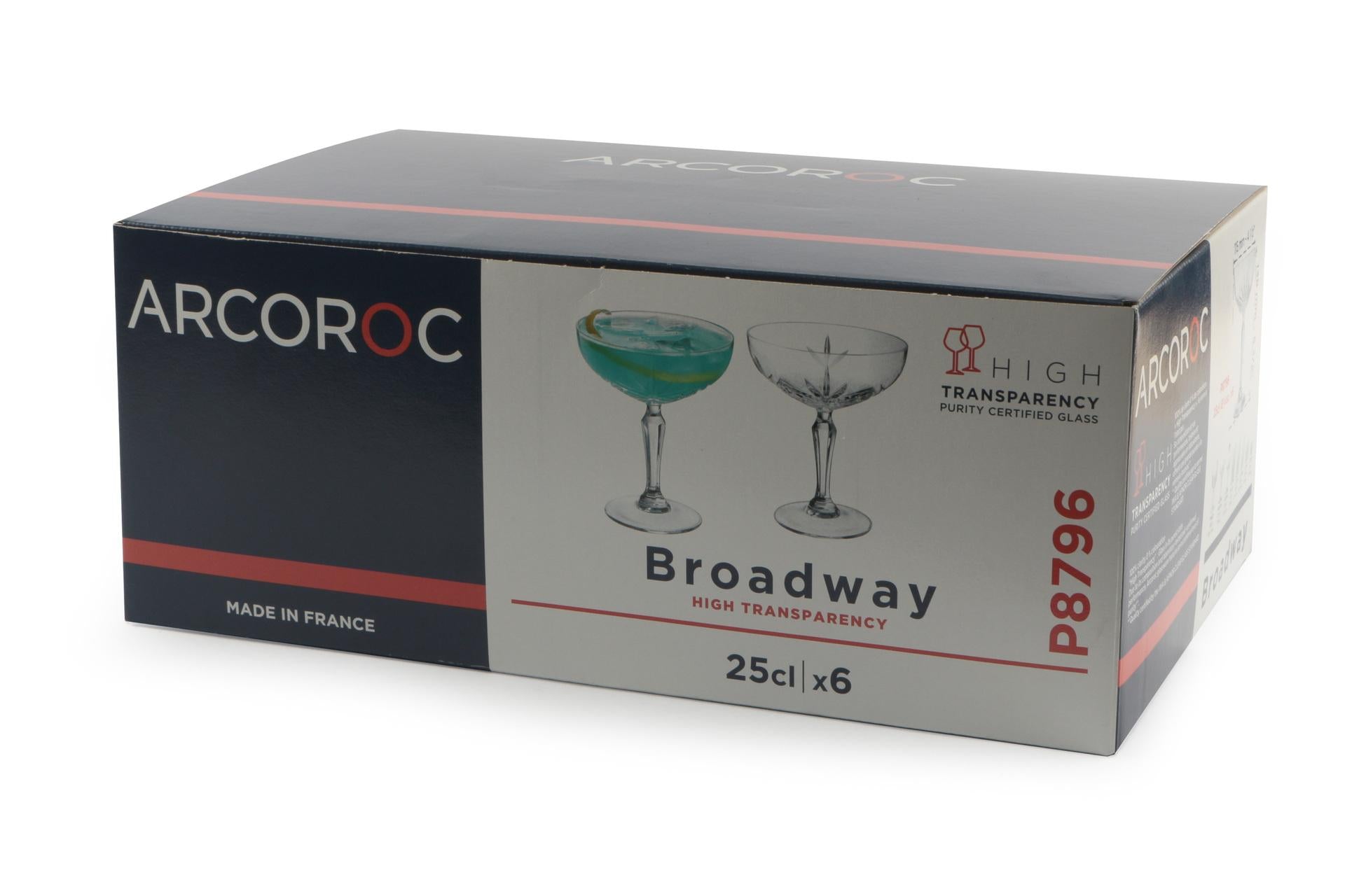 Arcoroc Broadway Calice Coppa 25 cl - H.138 mm Ø115 mm In Vetro Trasparente - Set 6 Pz 5